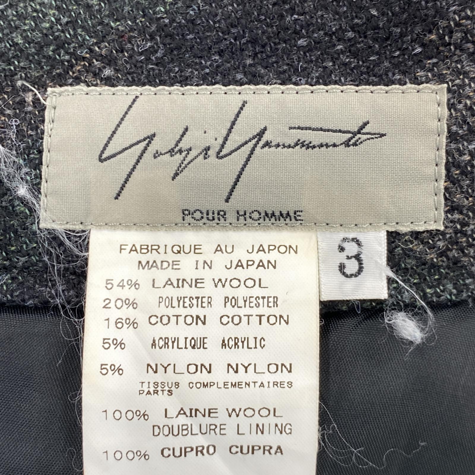 パンツ Yohji Yamamoto POUR HOMME 14AW カモフラ フラップ ウールパンツ 3 3 グレー