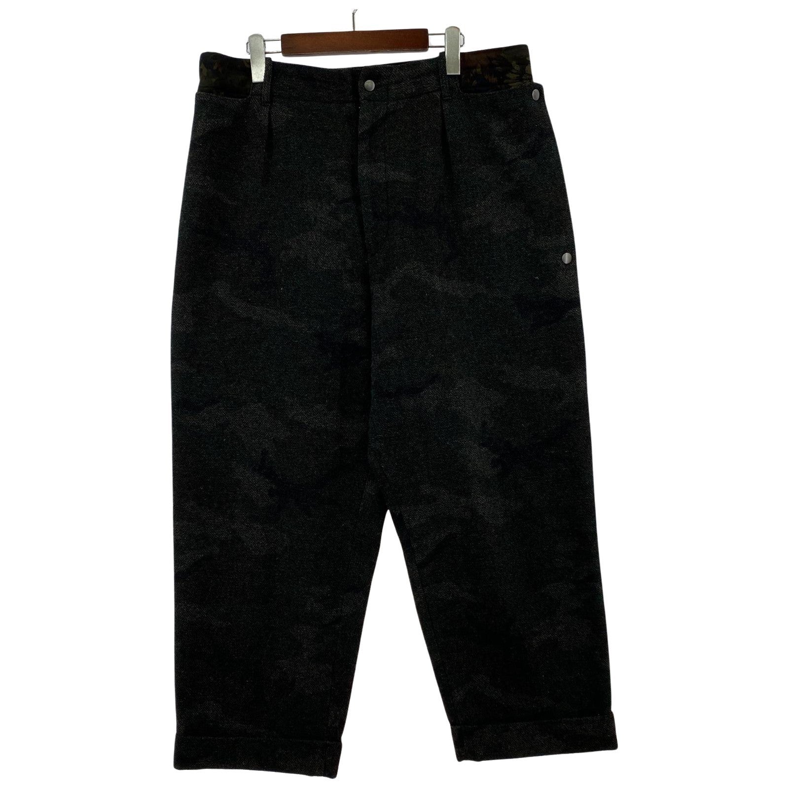 パンツ Yohji Yamamoto POUR HOMME 14AW カモフラ フラップ ウールパンツ 3 3 グレー