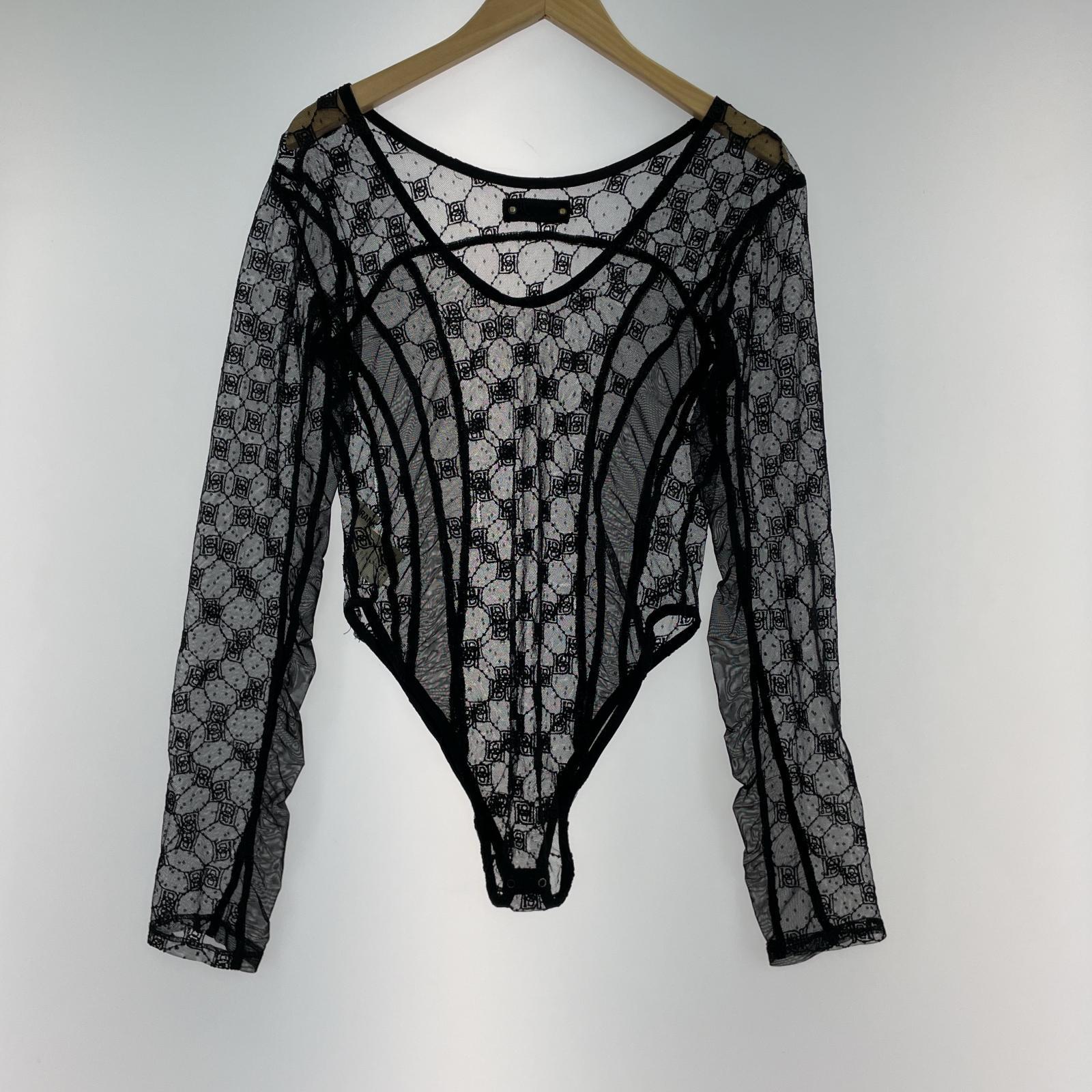 長袖Tシャツ PRANKPROJECT Monogram Lace Bodys ブラック