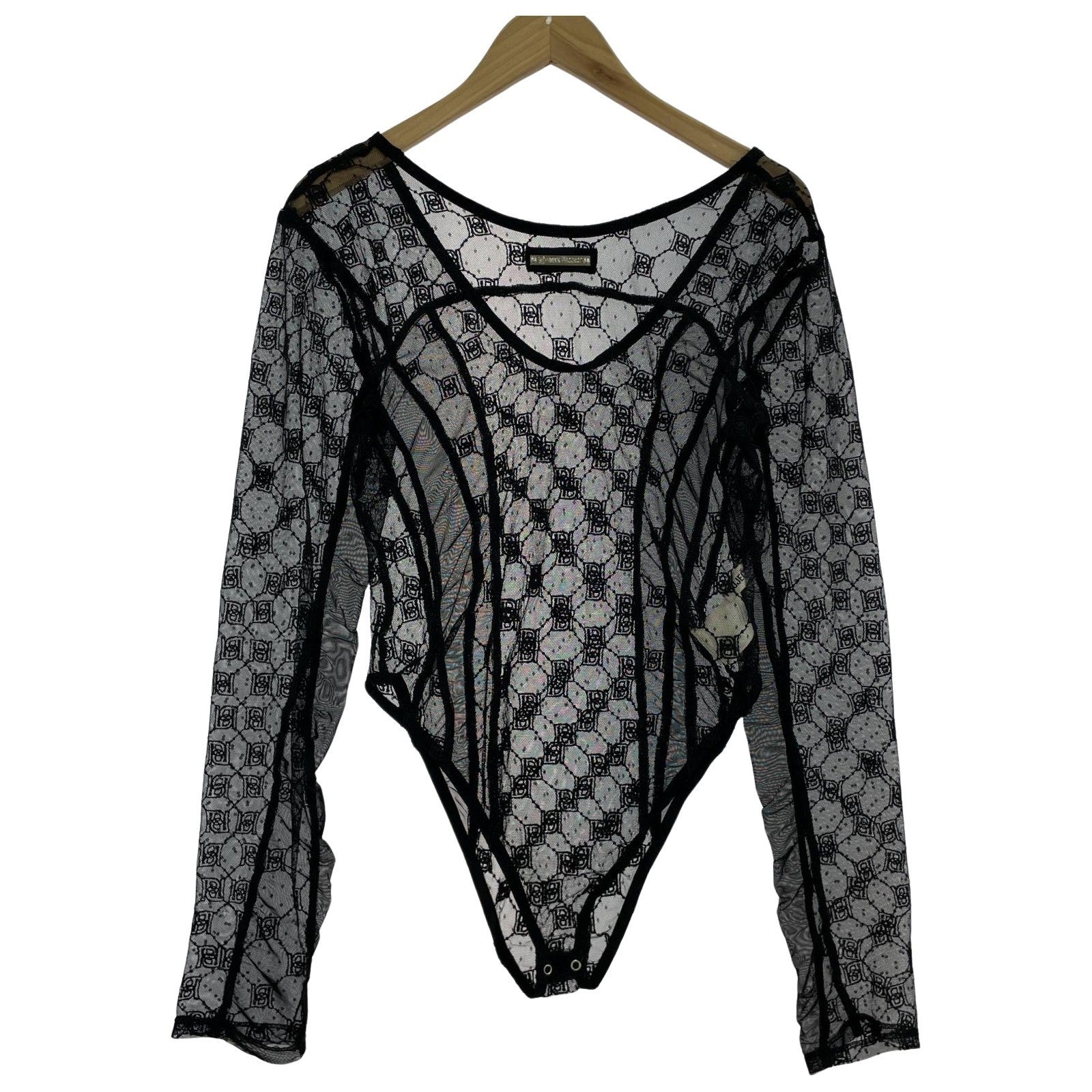 長袖Tシャツ PRANKPROJECT Monogram Lace Bodys ブラック