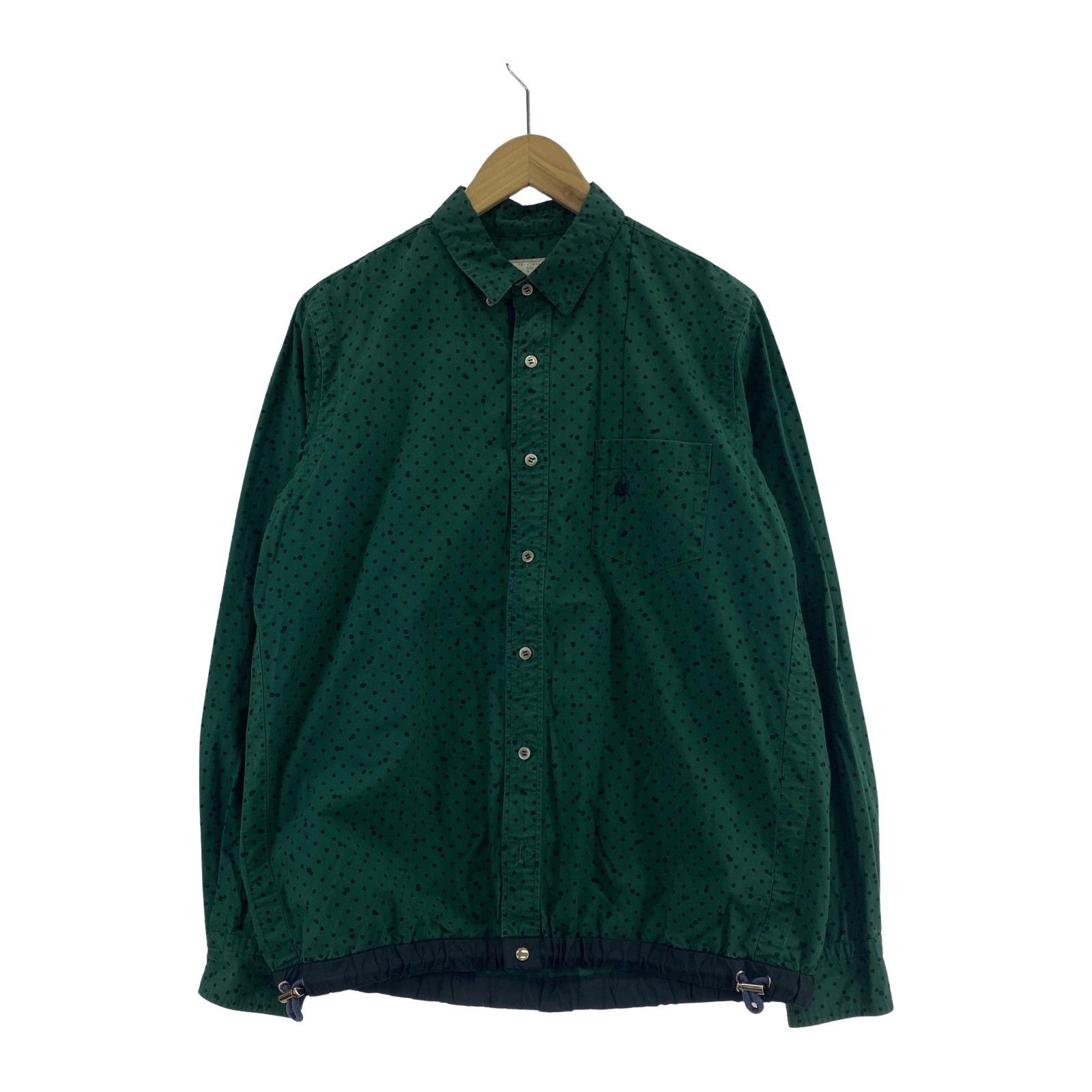 長袖シャツ DRAWSTRING DOT SHIRTS -D 19-01952M 緑 (3) 3