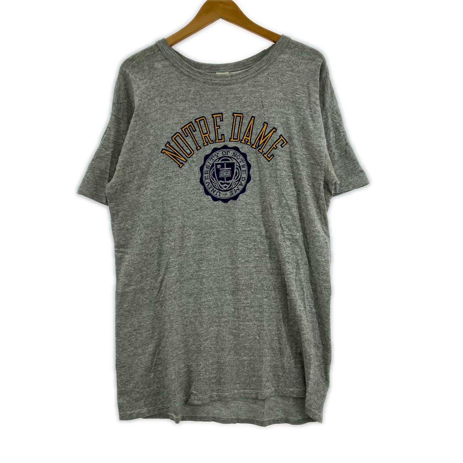半袖Tシャツ 80S/トリコタグ/霜降り/グレー/カレッジプリント L グレー