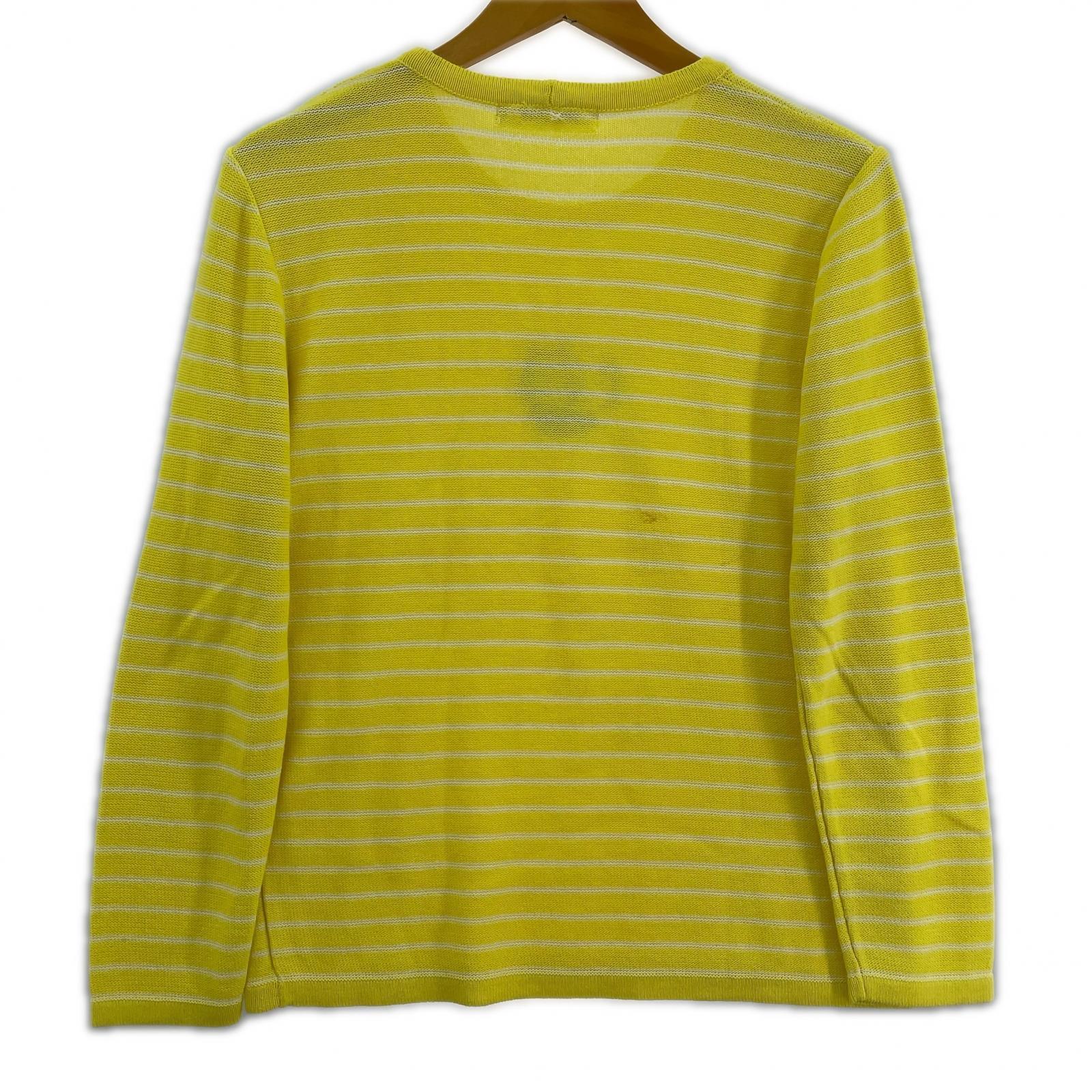 長袖Tシャツ ICEBERG フィリックスザキャット ストライプ 黄 S イエロー