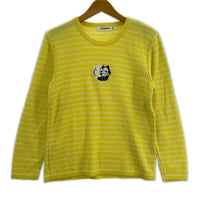 長袖Tシャツ ICEBERG フィリックスザキャット ストライプ 黄 S イエロー