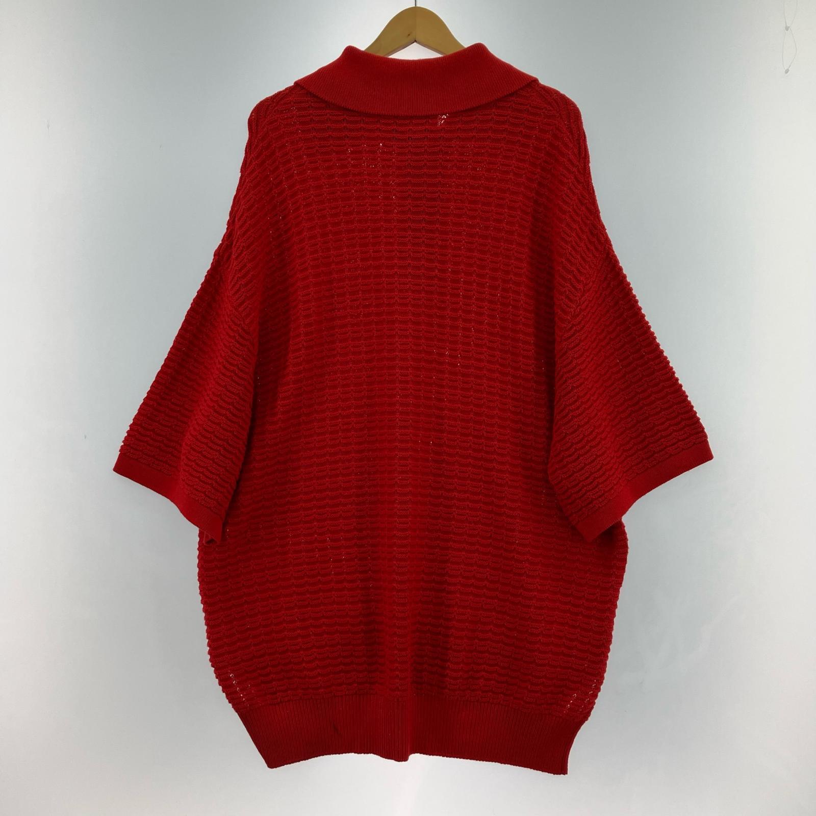 ニット S/S KNIT POLO RED 01 レッド