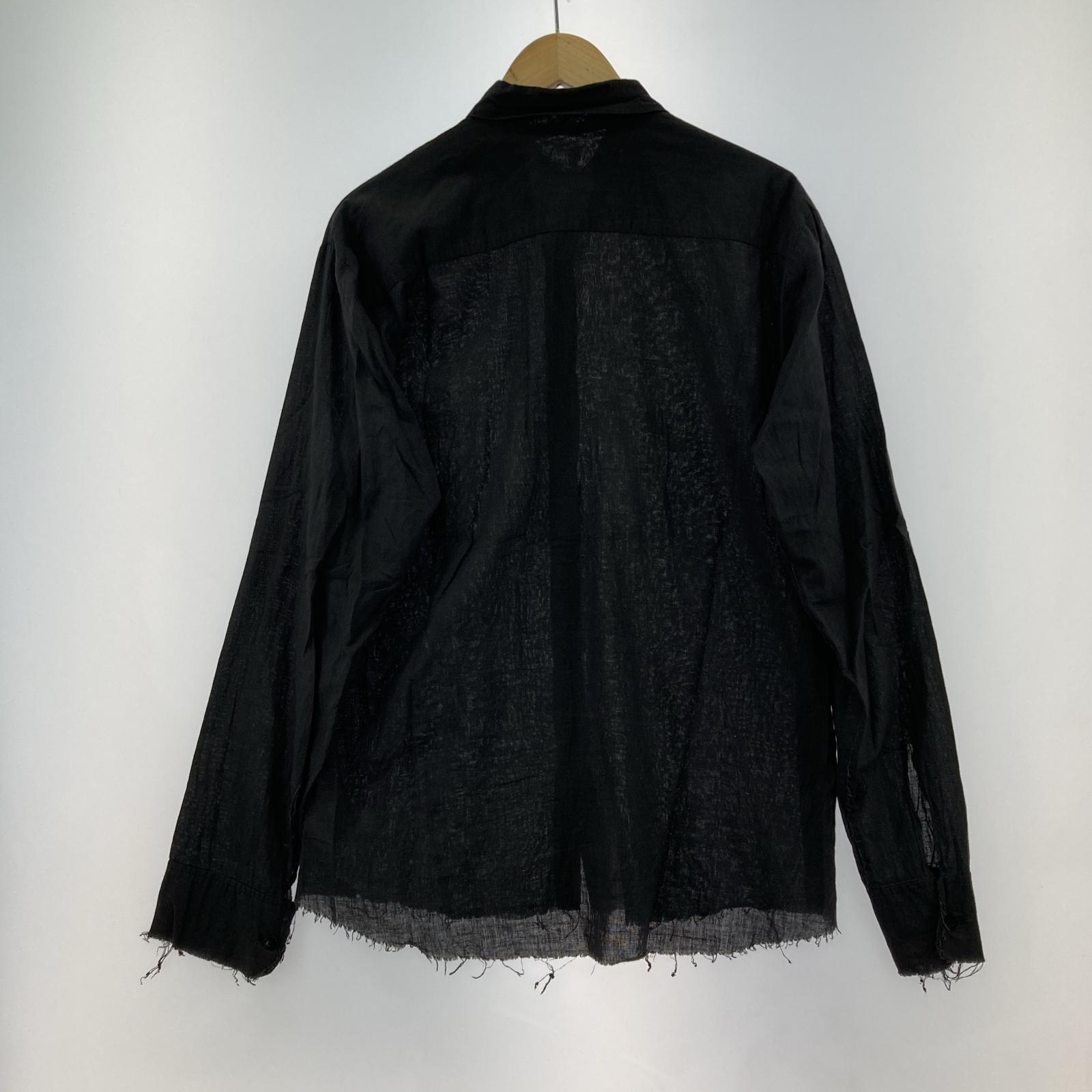 長袖シャツ ELENA DAWSON カットオフ ロングスリーブシャツ ー ブラック