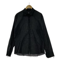 長袖シャツ ELENA DAWSON カットオフ ロングスリーブシャツ ー ブラック