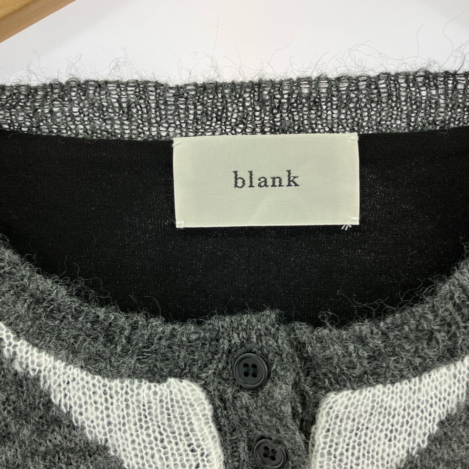 ニット blank. ヘンリーネック アーガイルニット 0 グレー グレー