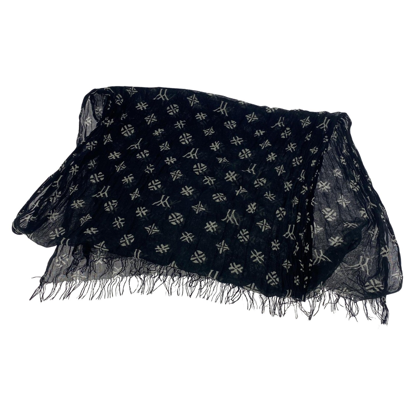 その他アクセサリー Yohji Yamamoto noir 総柄 ストール ブラック ブラック
