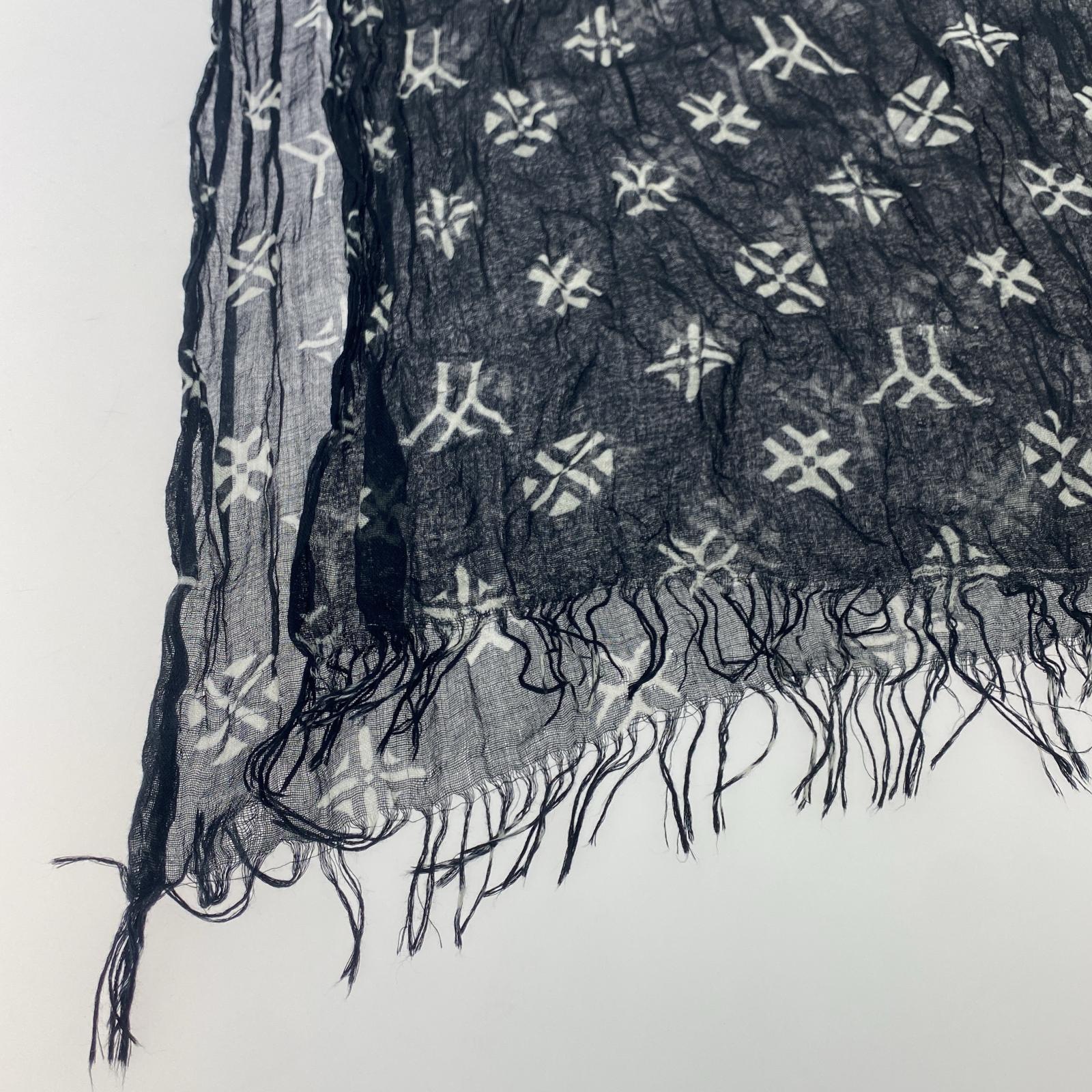 その他アクセサリー Yohji Yamamoto noir 総柄 ストール ブラック ブラック