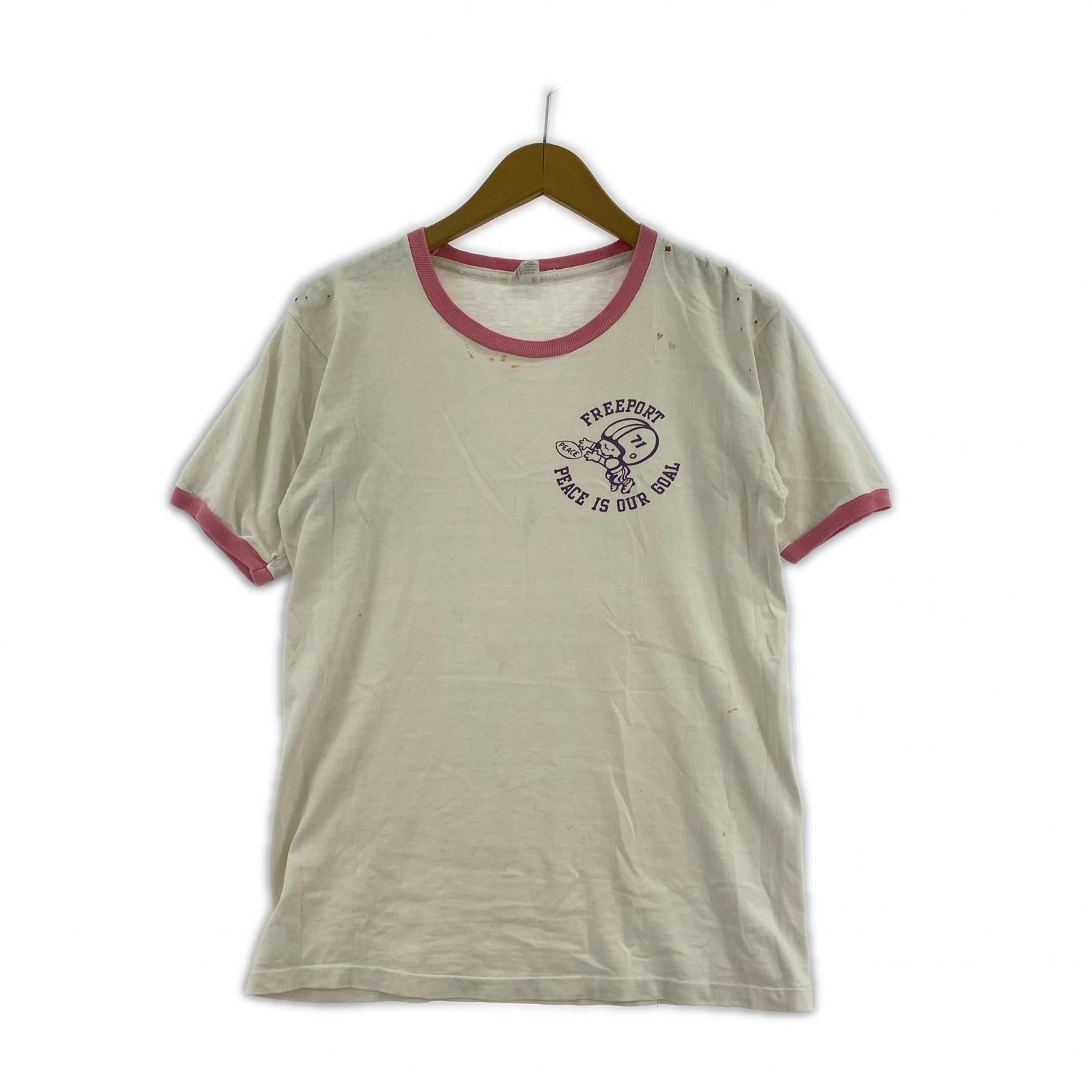半袖Tシャツ 70’s Velva Sheen リンガーTEE M ホワイト