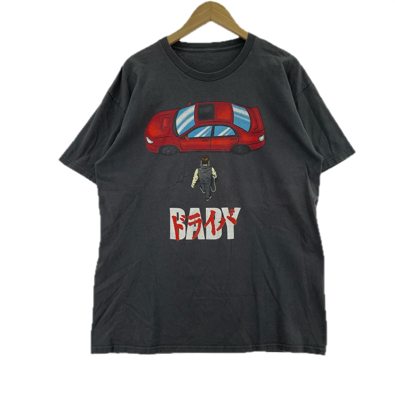 半袖Tシャツ ドライバー 某有名漫画 パロディTシャツ 墨黒 グレー