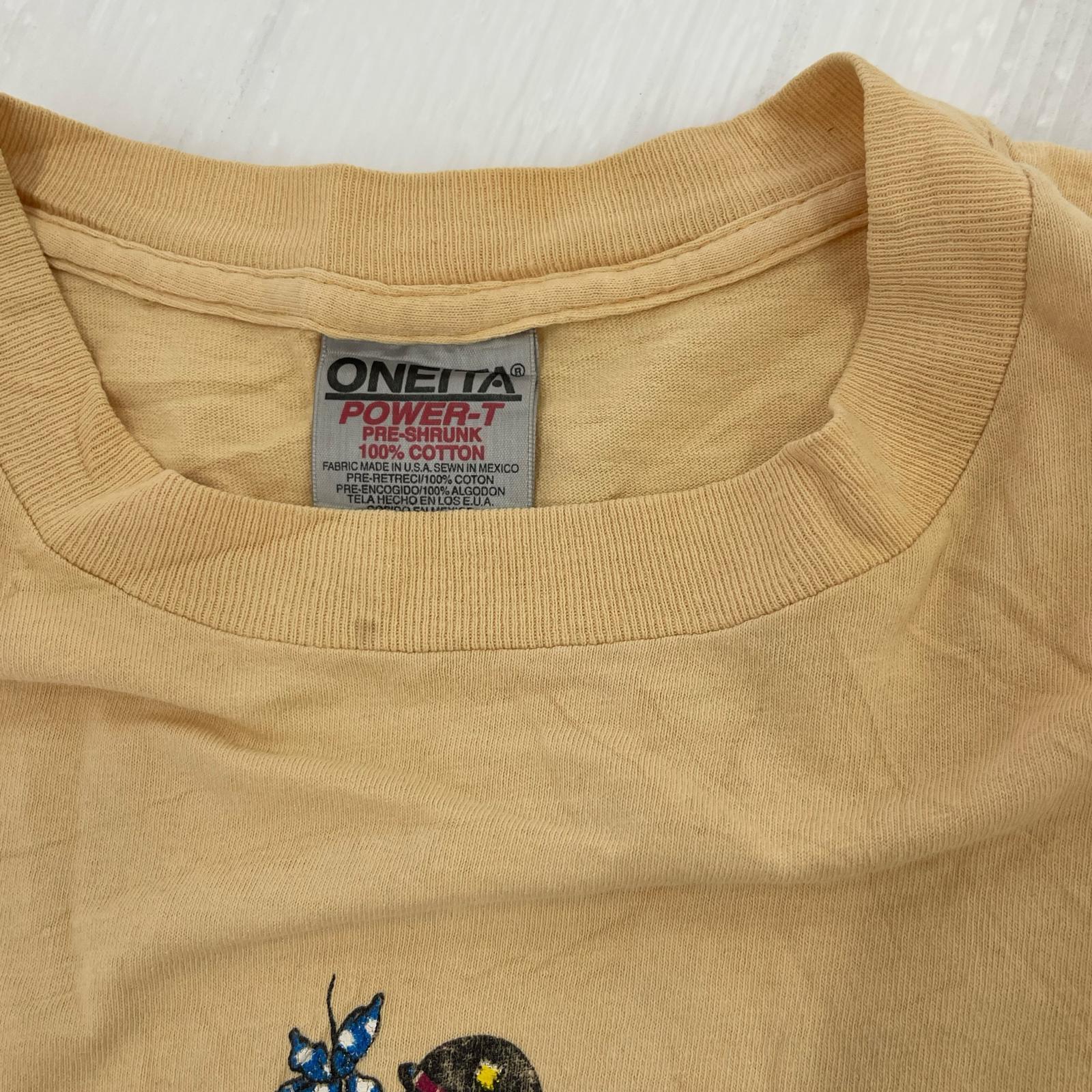 半袖Tシャツ 90's ONEITA 両面プリントTEE イエロー系 L