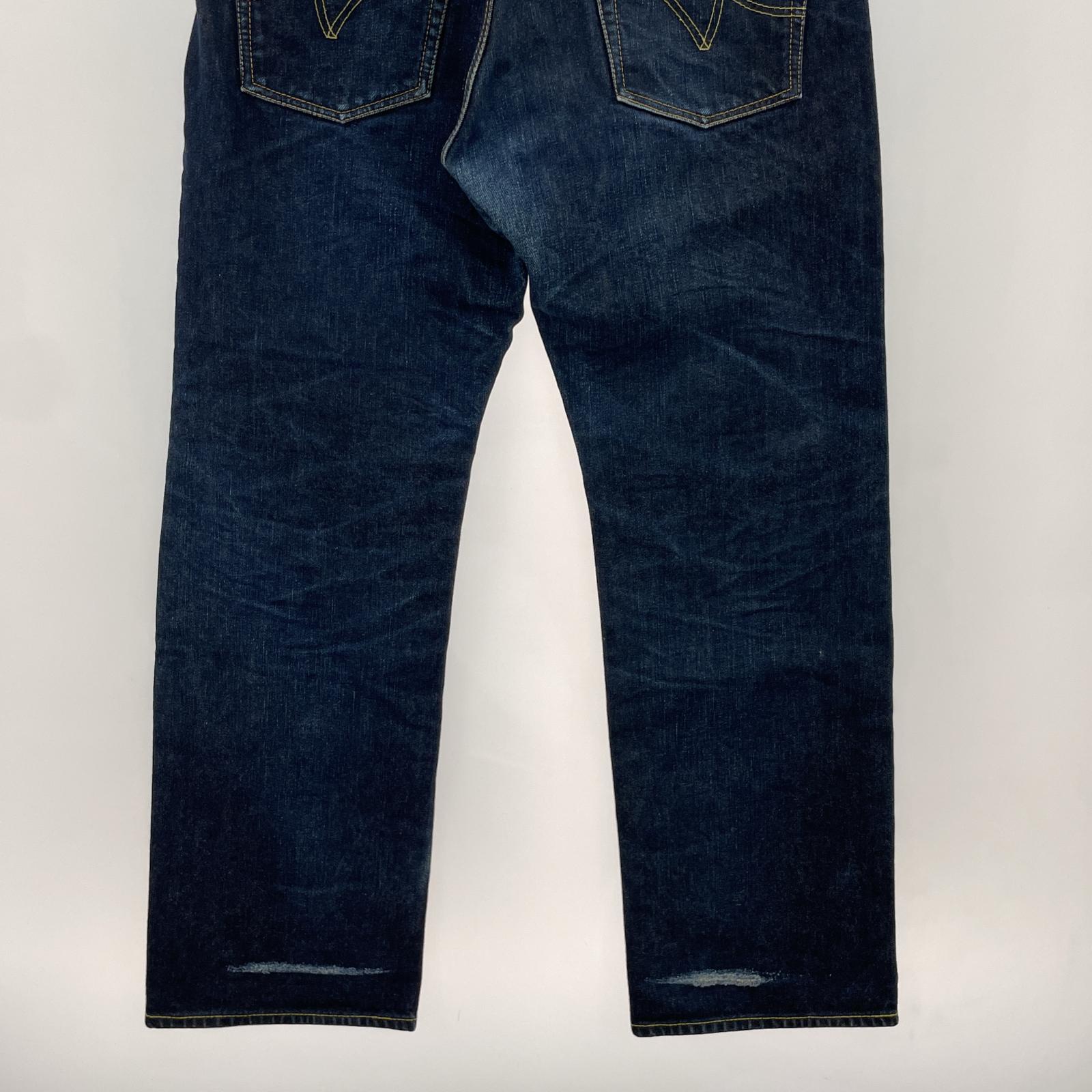 デニムパンツ 14oz セルビッチデニム ストレート (W34L36)634S 34 ブルー
