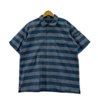 半袖シャツ BRIDGE & SONS デニム ボーダー 青 (L) L ブルー