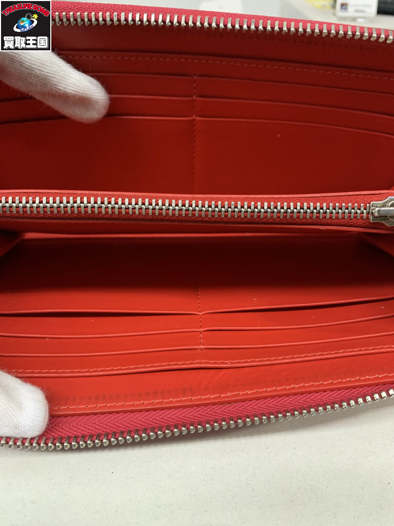 C.Louboutin スタッズ ラウンドジップウォレット ピンク