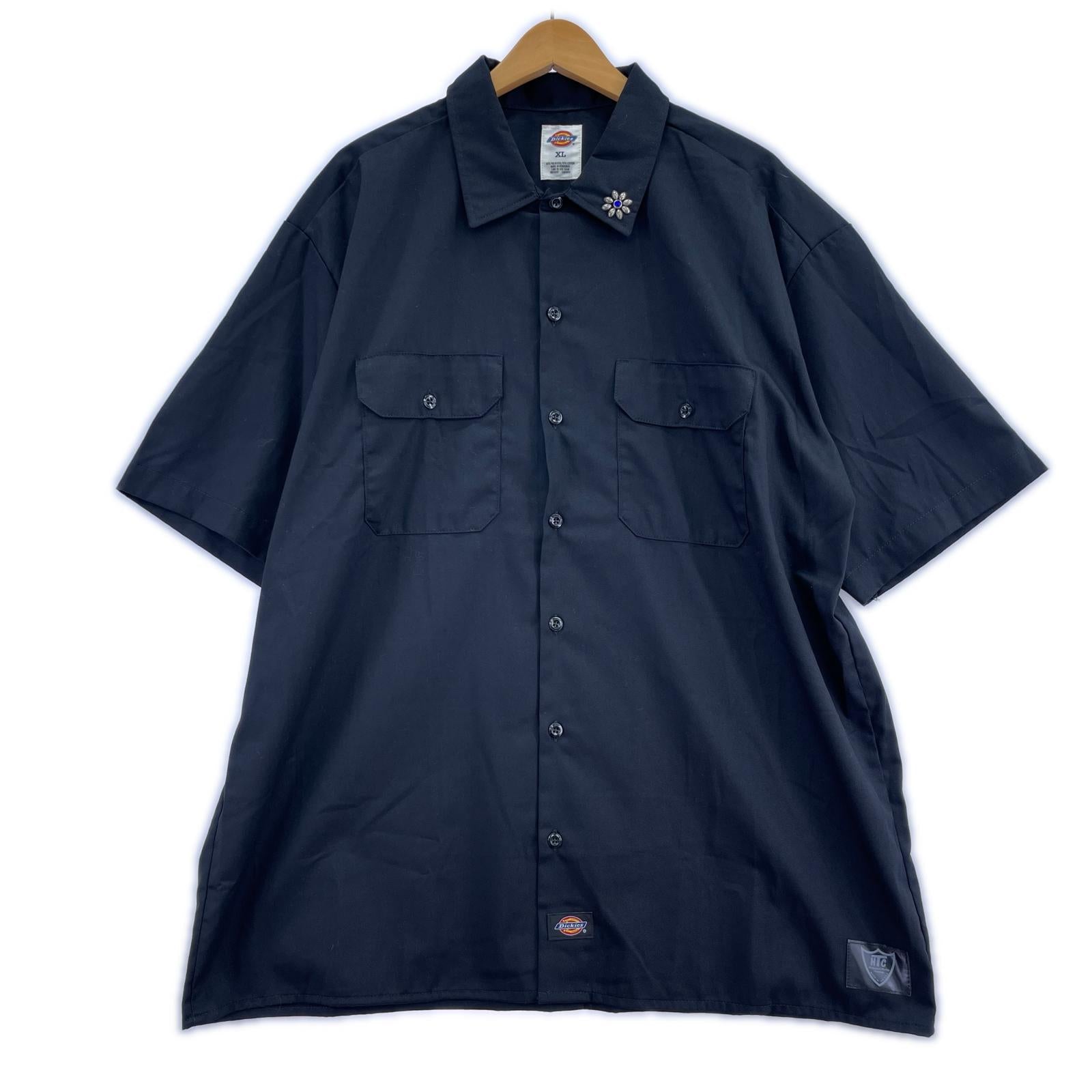 半袖シャツ HTC × Dickies Short Sleeve Work Shirt Flower ブラック