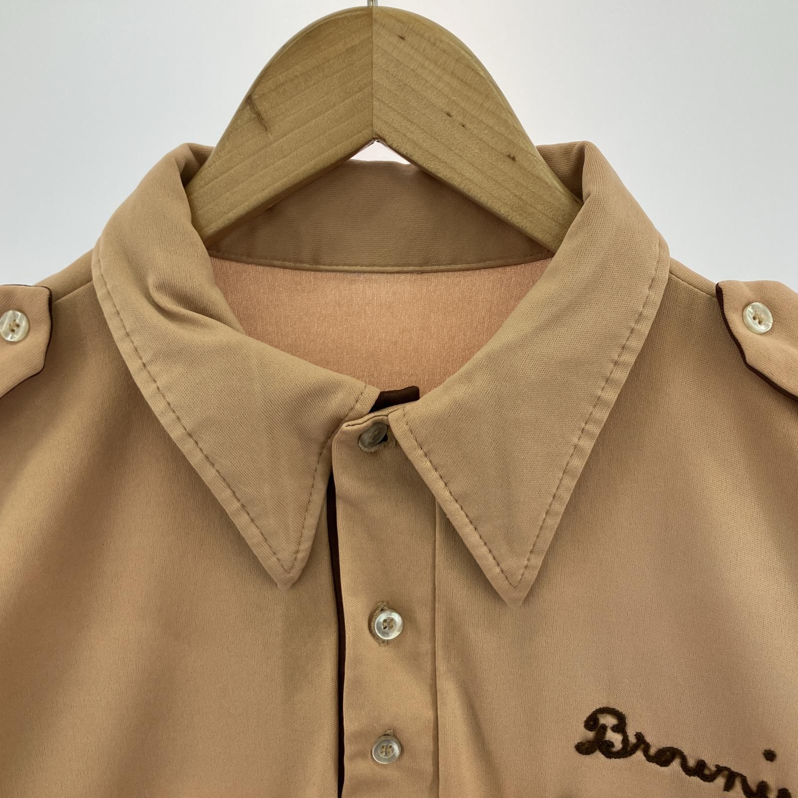 半袖シャツ 70s KING LOUIE ボーリングシャツ 茶 ブラウン