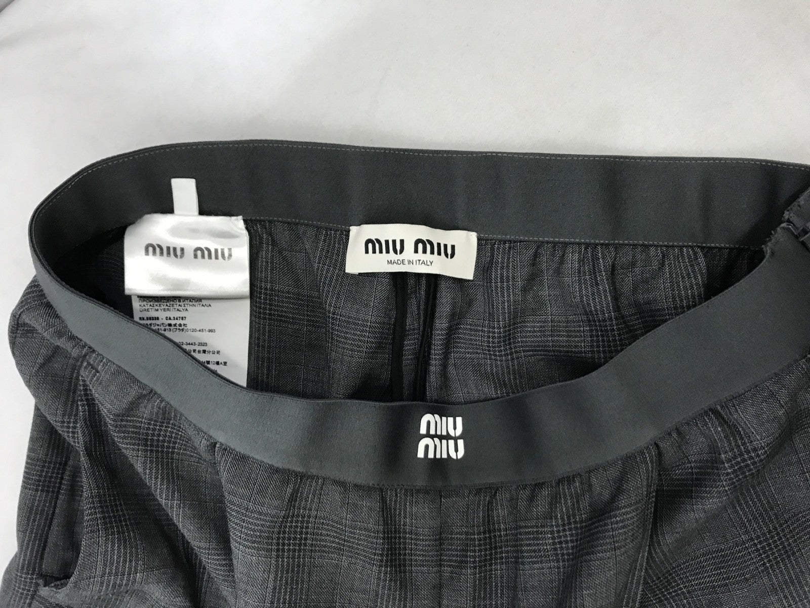 miumiu/チェックパンツ/GRY/size:38