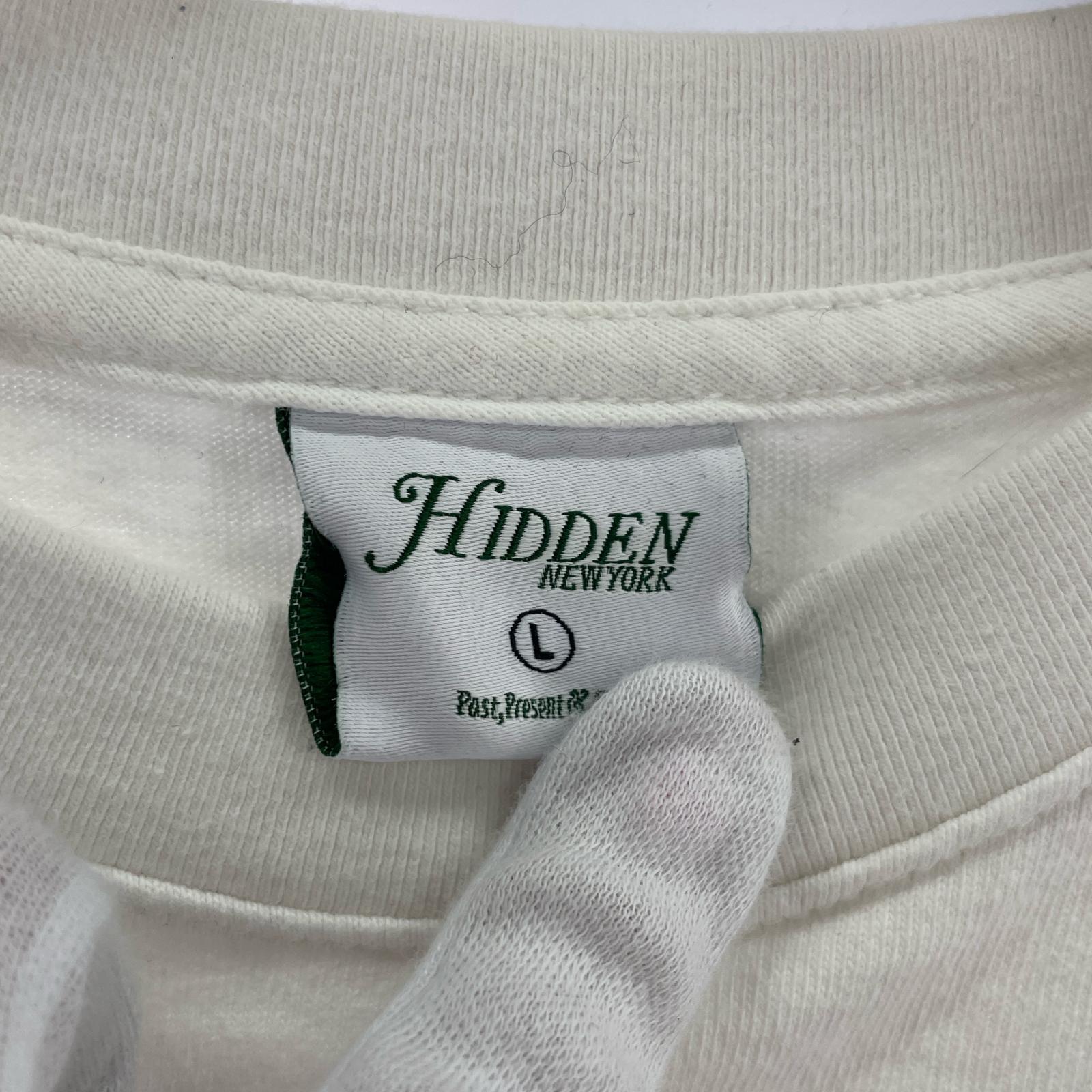 長袖Tシャツ Hidden NY バックプリント ロンT (L) 白 L ホワイト
