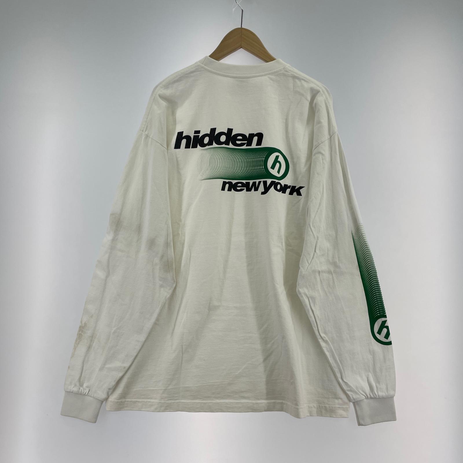 長袖Tシャツ Hidden NY バックプリント ロンT (L) 白 L ホワイト