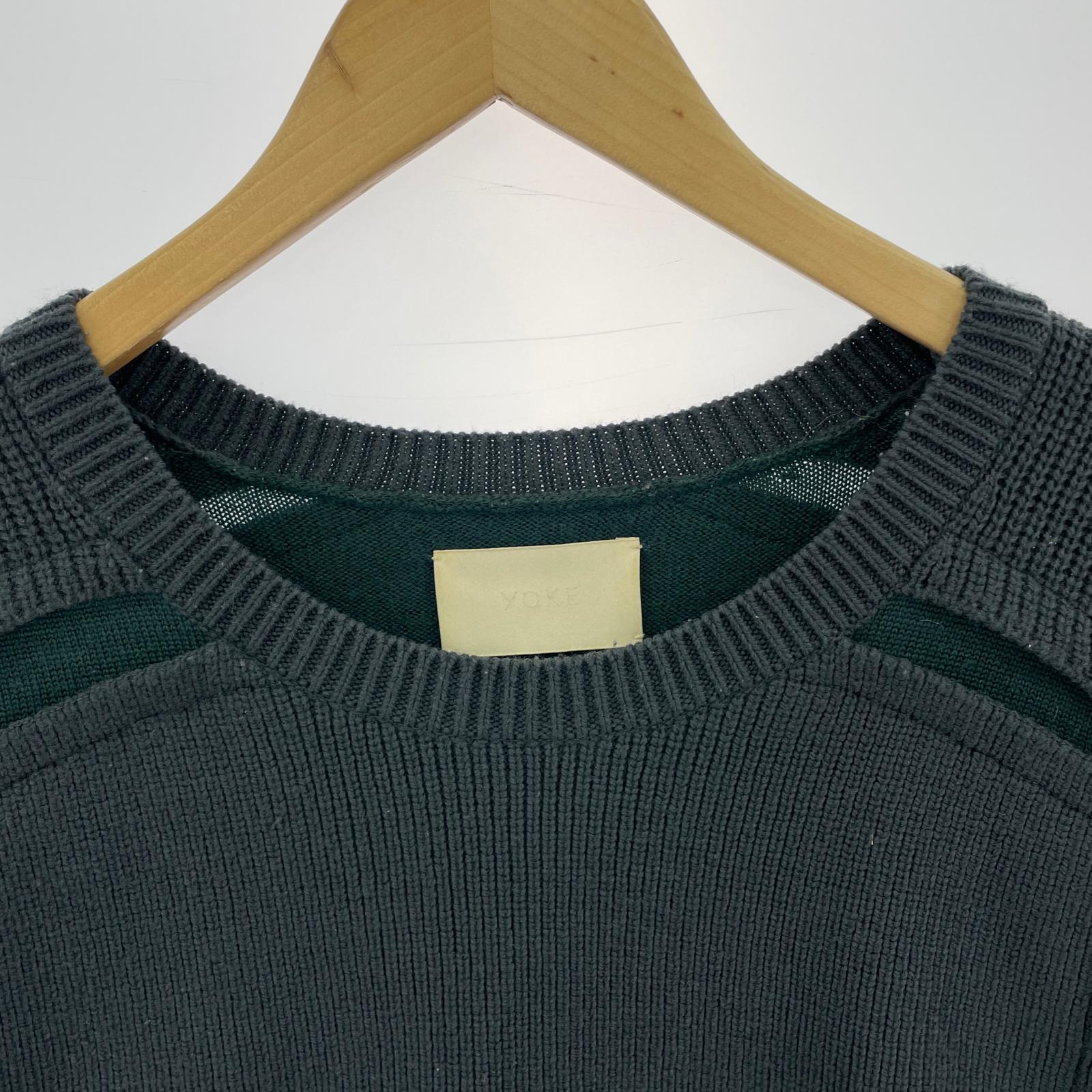 ニット BROKEN CREWNECK SWEATER (2) YK22AW0420S 2 グリーン