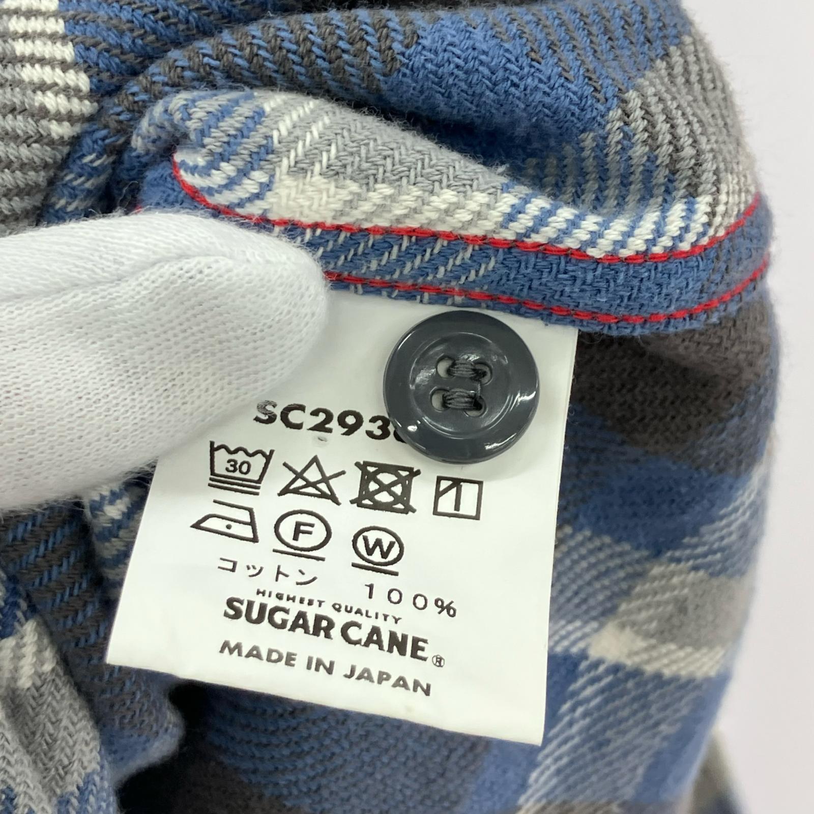 長袖シャツ TWILL CHECK WORK SHIRT 青 (M) M ブルー