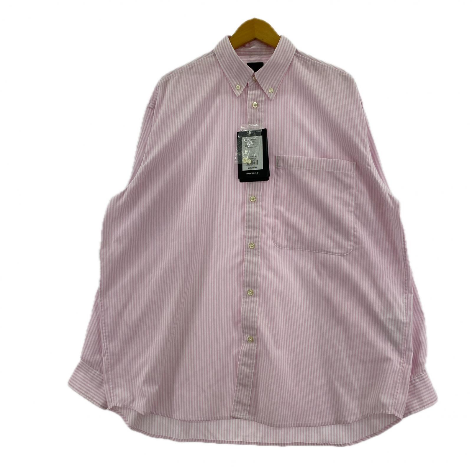長袖シャツ TECH BUTTON DOWN SHIRTS STRIPE (M) M ピンク