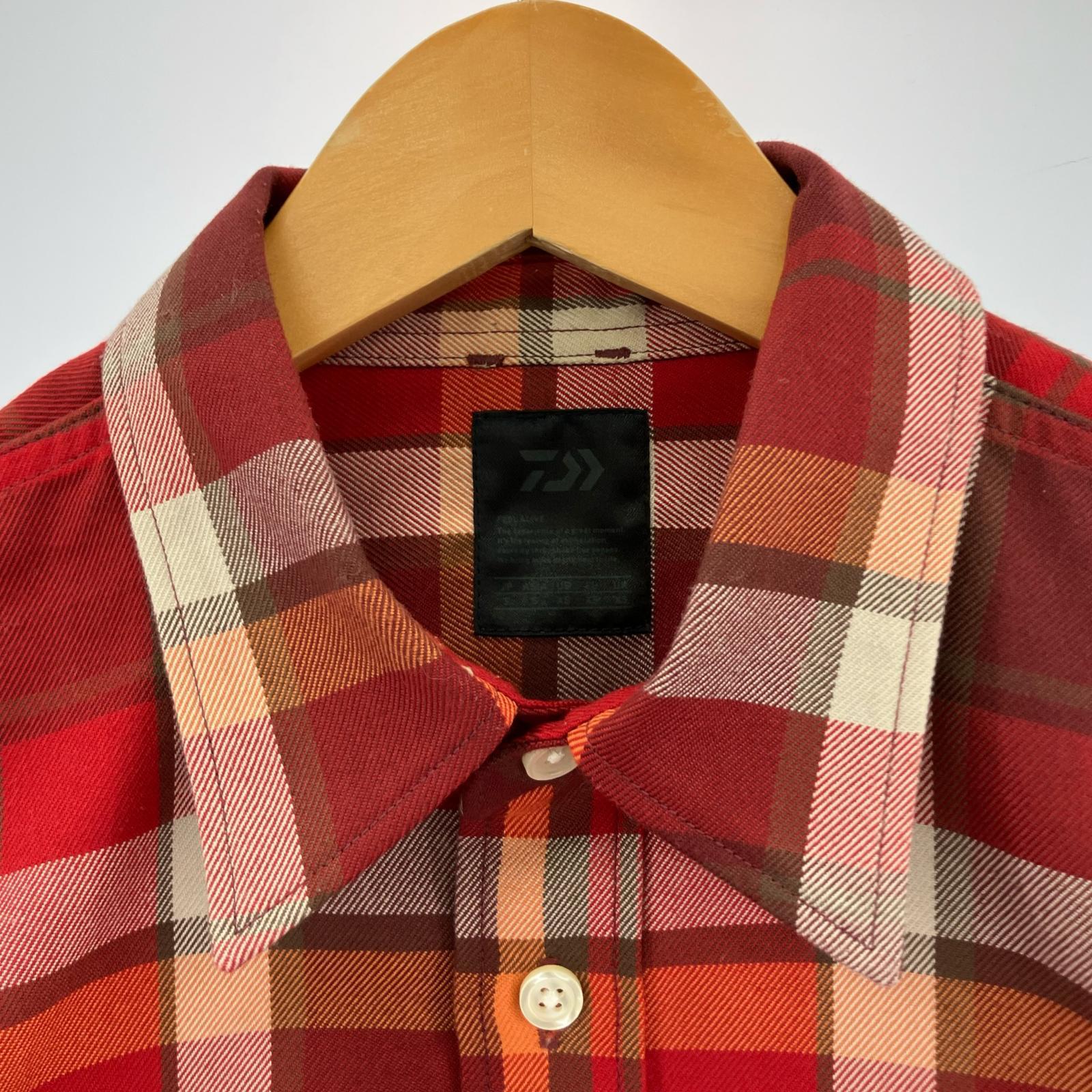 長袖シャツ TECH WORK SHIRTS FLANNEL PLAIDS (S) S レッド