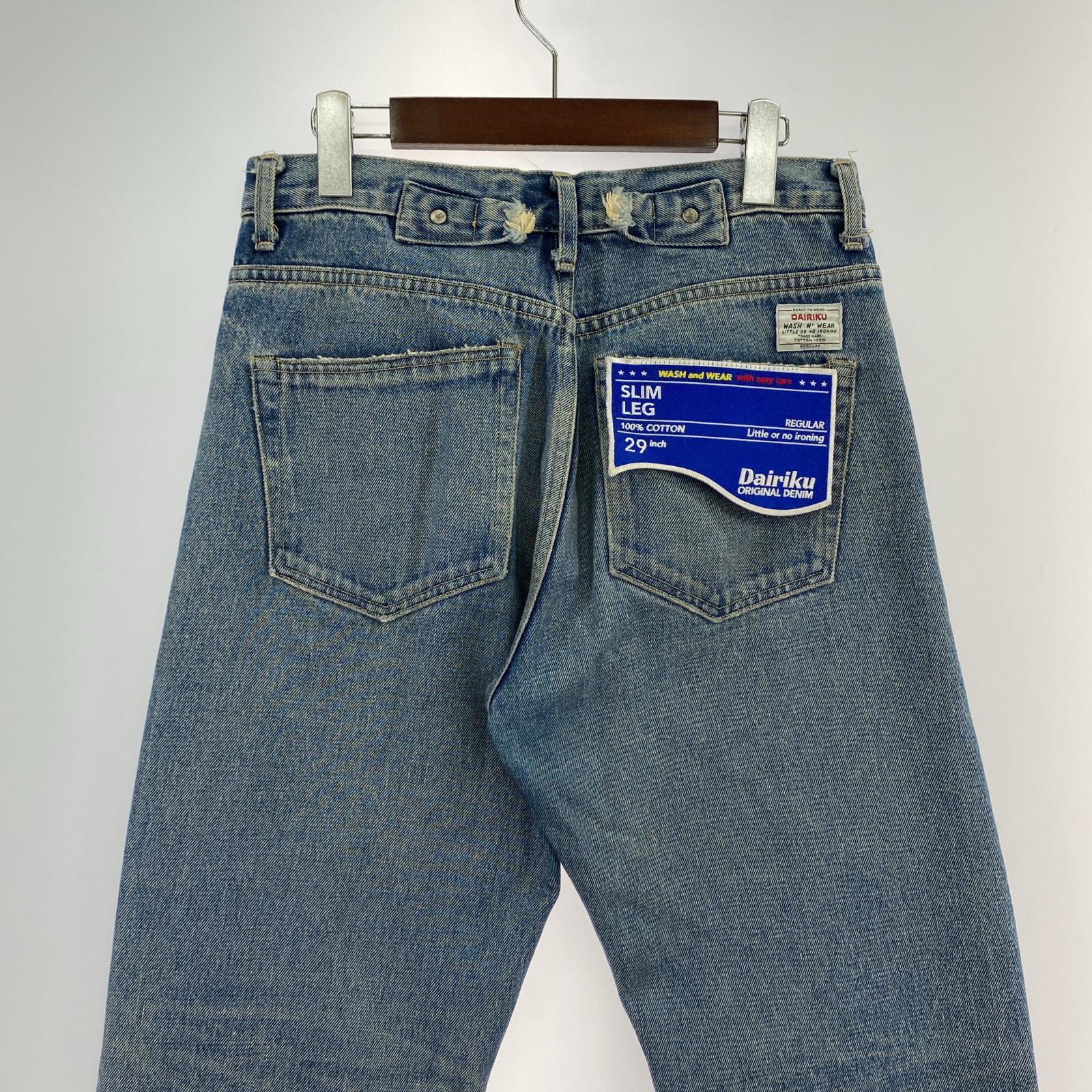 デニムパンツ レザーパッチデニム W29 29 ブルー