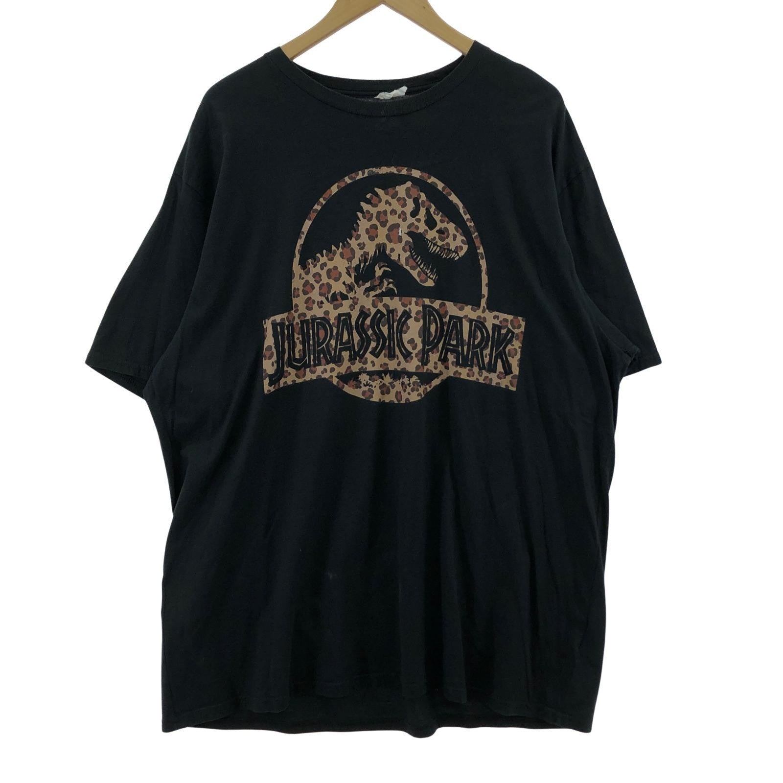 半袖Tシャツ JURASSIC PARK レオパードロゴ 黒 2X ブラック