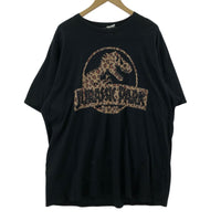 半袖Tシャツ JURASSIC PARK レオパードロゴ 黒 2X ブラック