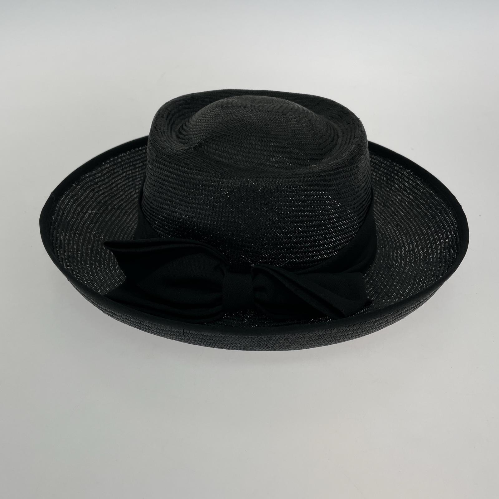 ハット Borsalino ストローハット ブラック ブラック