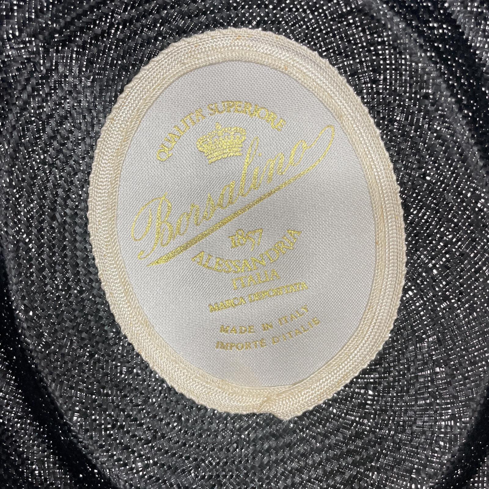 ハット Borsalino ストローハット ブラック ブラック