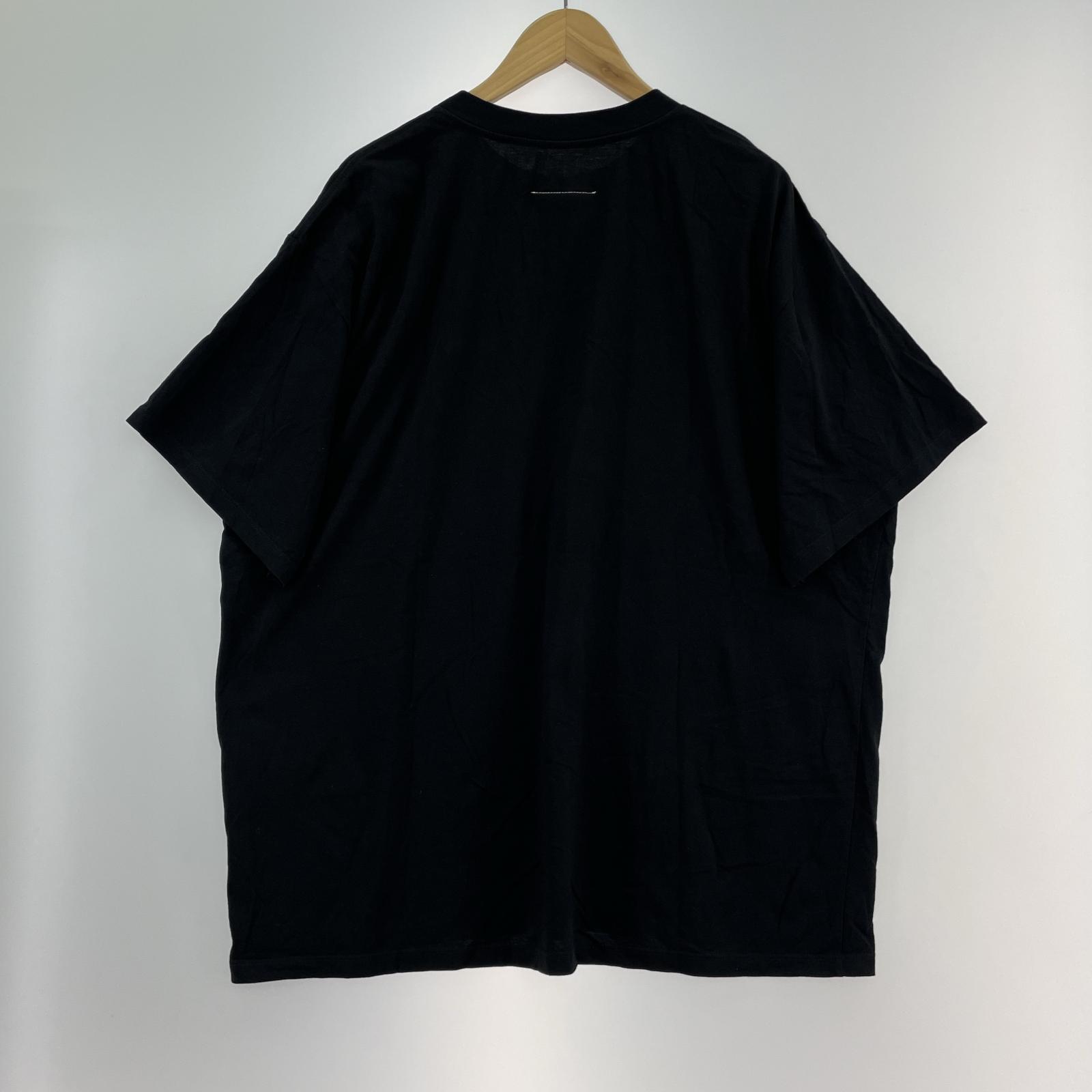 半袖Tシャツ MM6 フロントカレンダー刺繍 S/Sカットソー 黒 (L) L ブラック