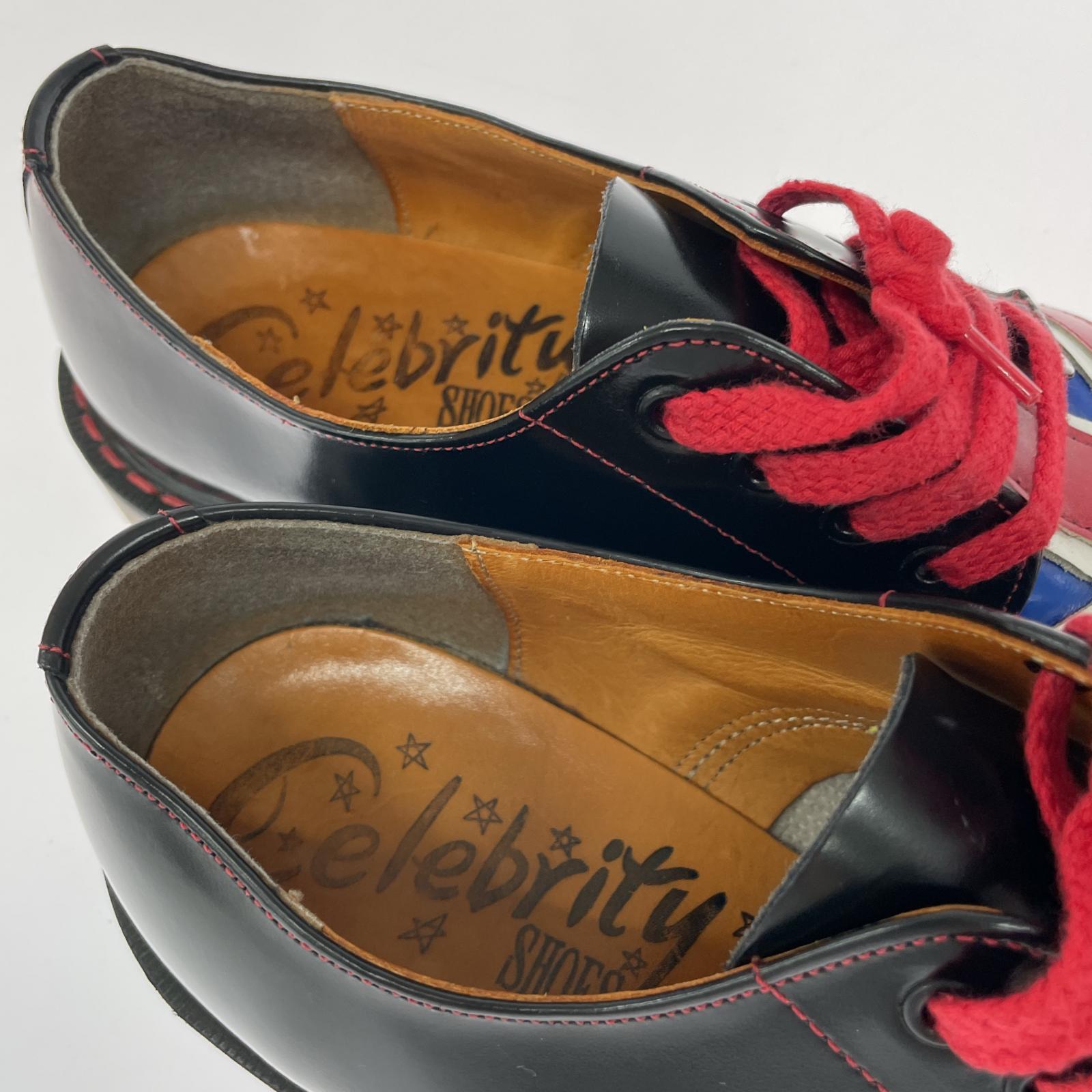シューズ Tred Air イングランド製 celebrity SHOES UK6 ユニオンジャック× ブラック マルチカラー