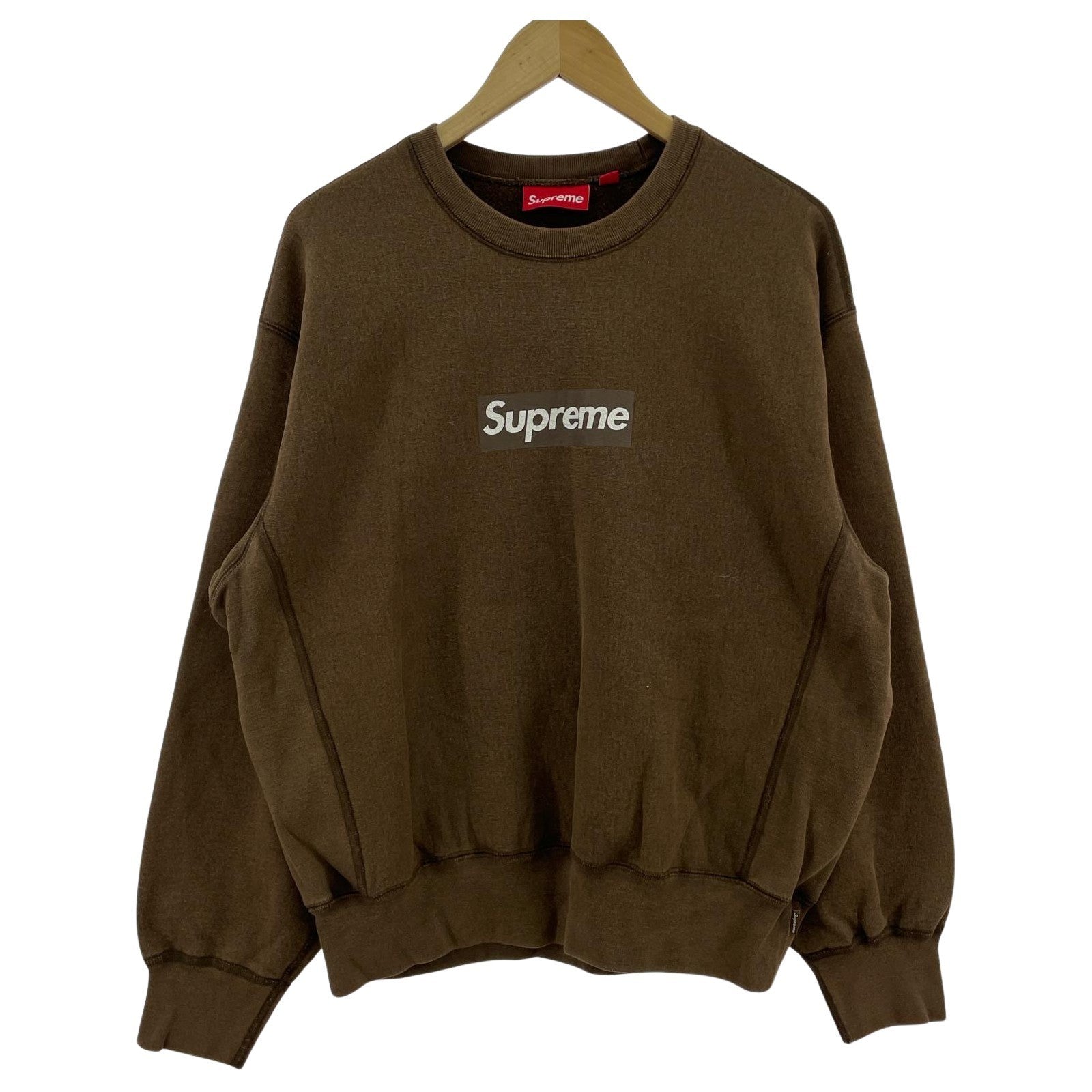 スウェット 25SS Washed Box Logo Crewneck Sweat S ブラウン