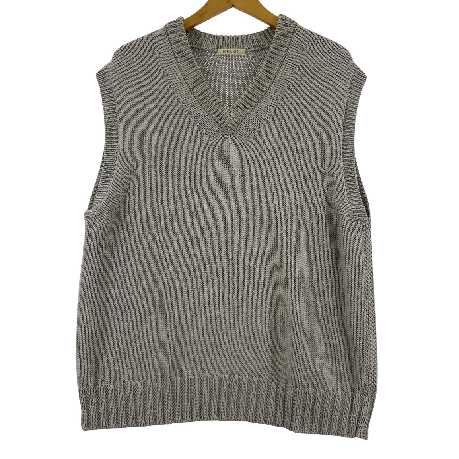 長袖シャツ HEUGN Knit Vest KNIT WEAR 007 サンドベージュ (3) グレー