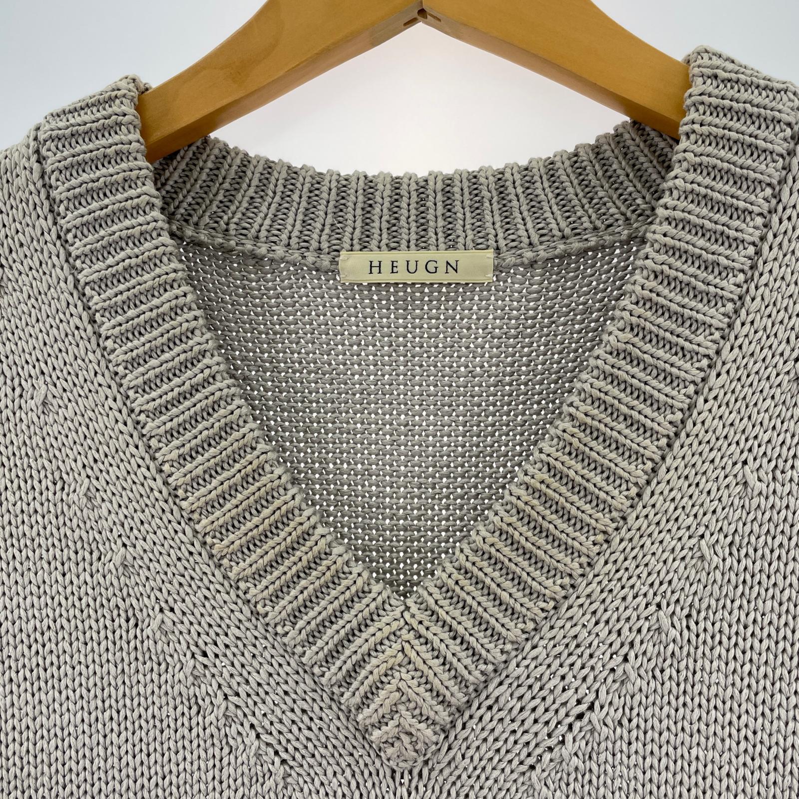 長袖シャツ HEUGN Knit Vest KNIT WEAR 007 サンドベージュ (3) グレー