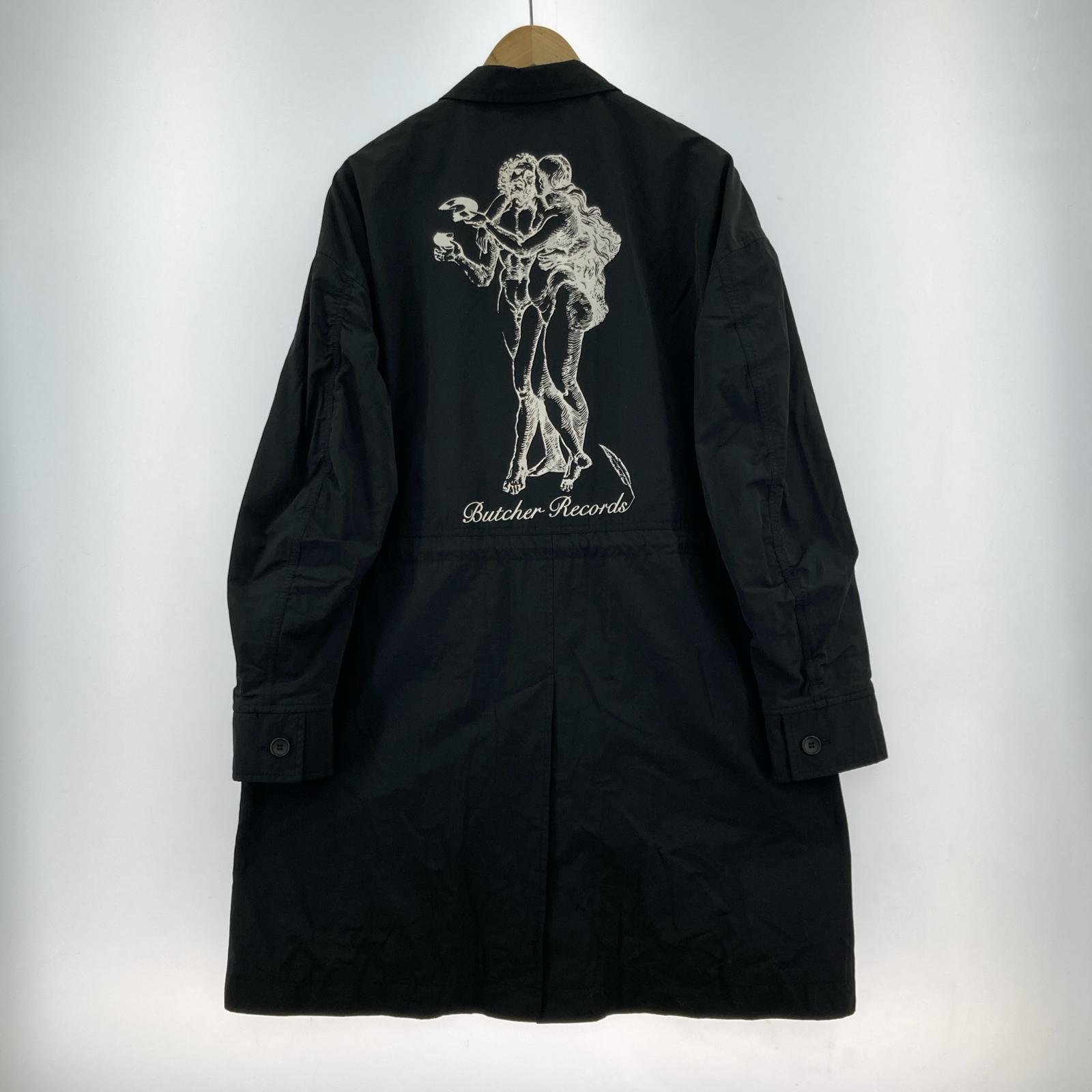 ジャケット バックプリントポリコート ブラック