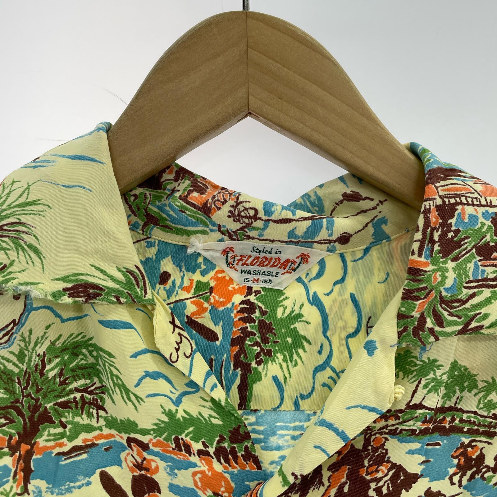半袖シャツ FLORIDA 50s アロアhシャツ 黄色 M M