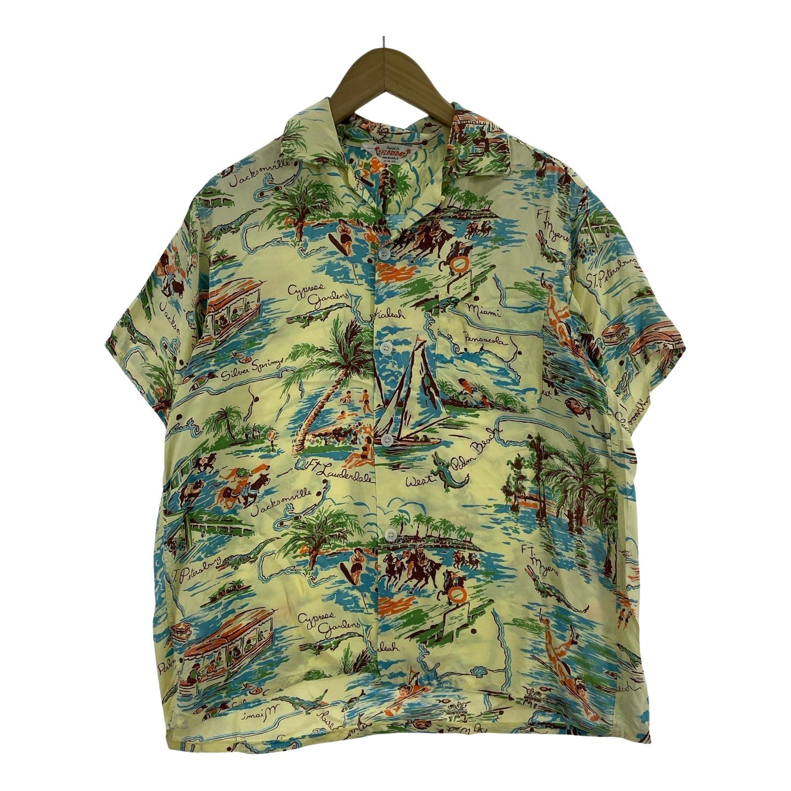 半袖シャツ FLORIDA 50s アロアhシャツ 黄色 M M