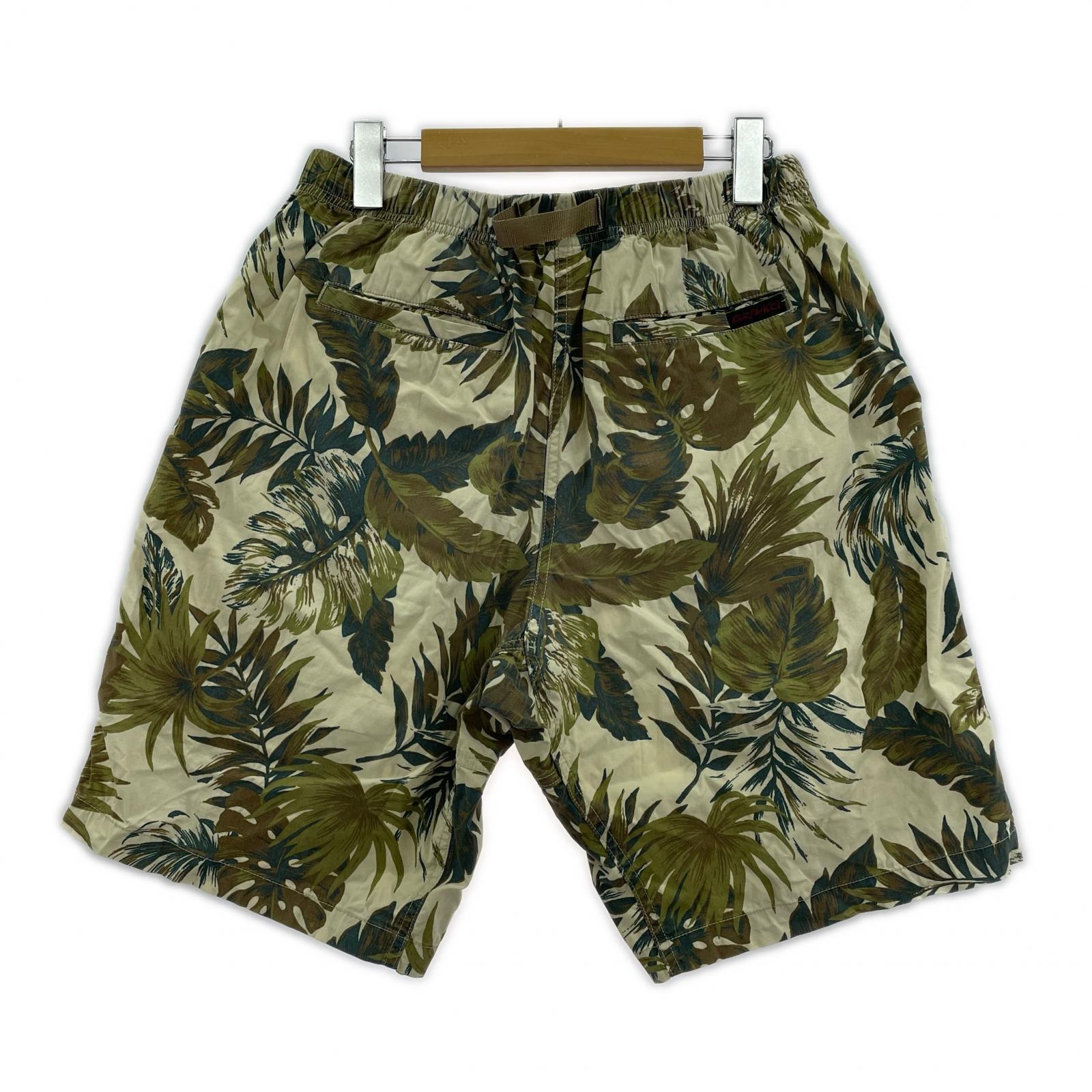 ショートパンツ 総柄 ボタニカル ベージュ (L) L ベージュ