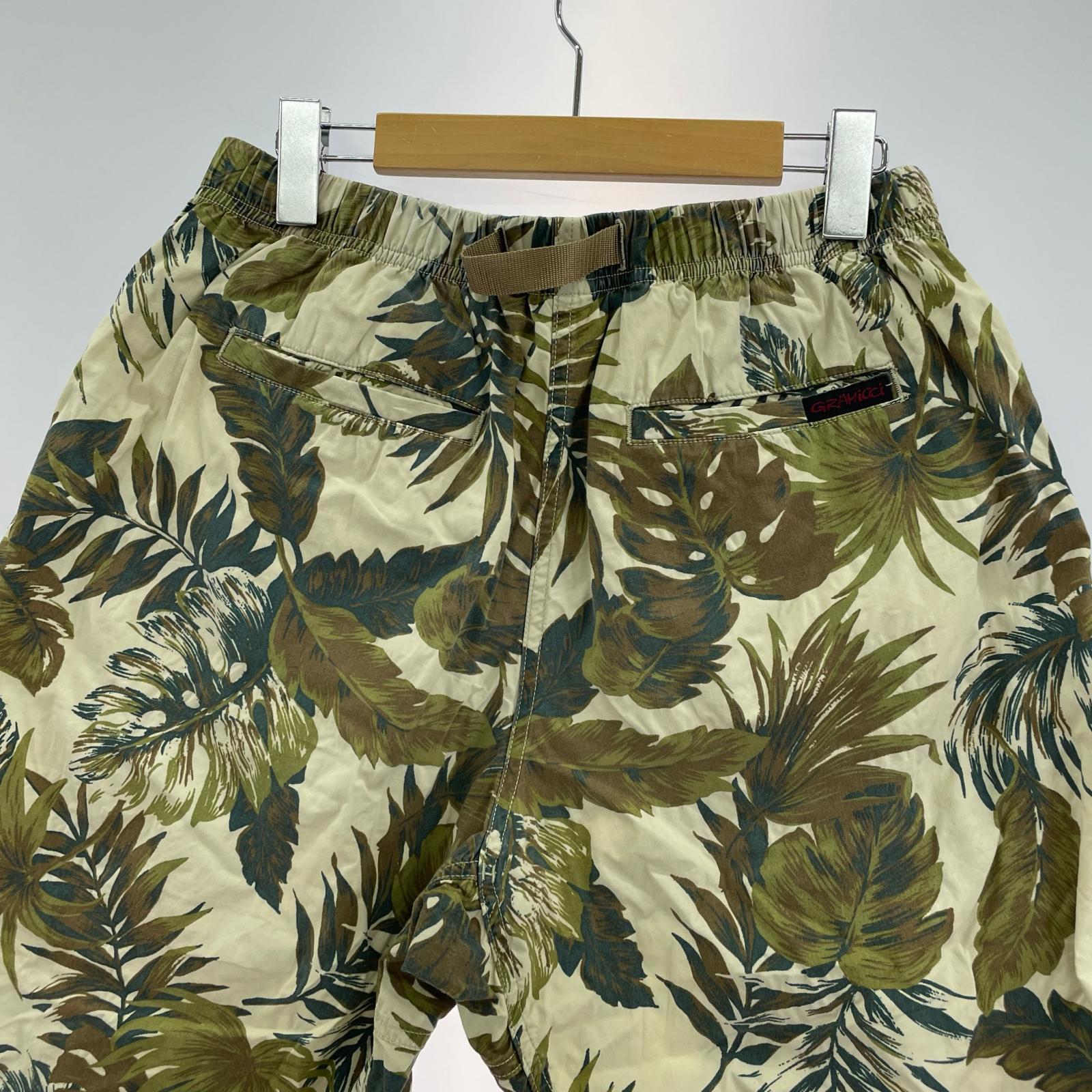 ショートパンツ 総柄 ボタニカル ベージュ (L) L ベージュ