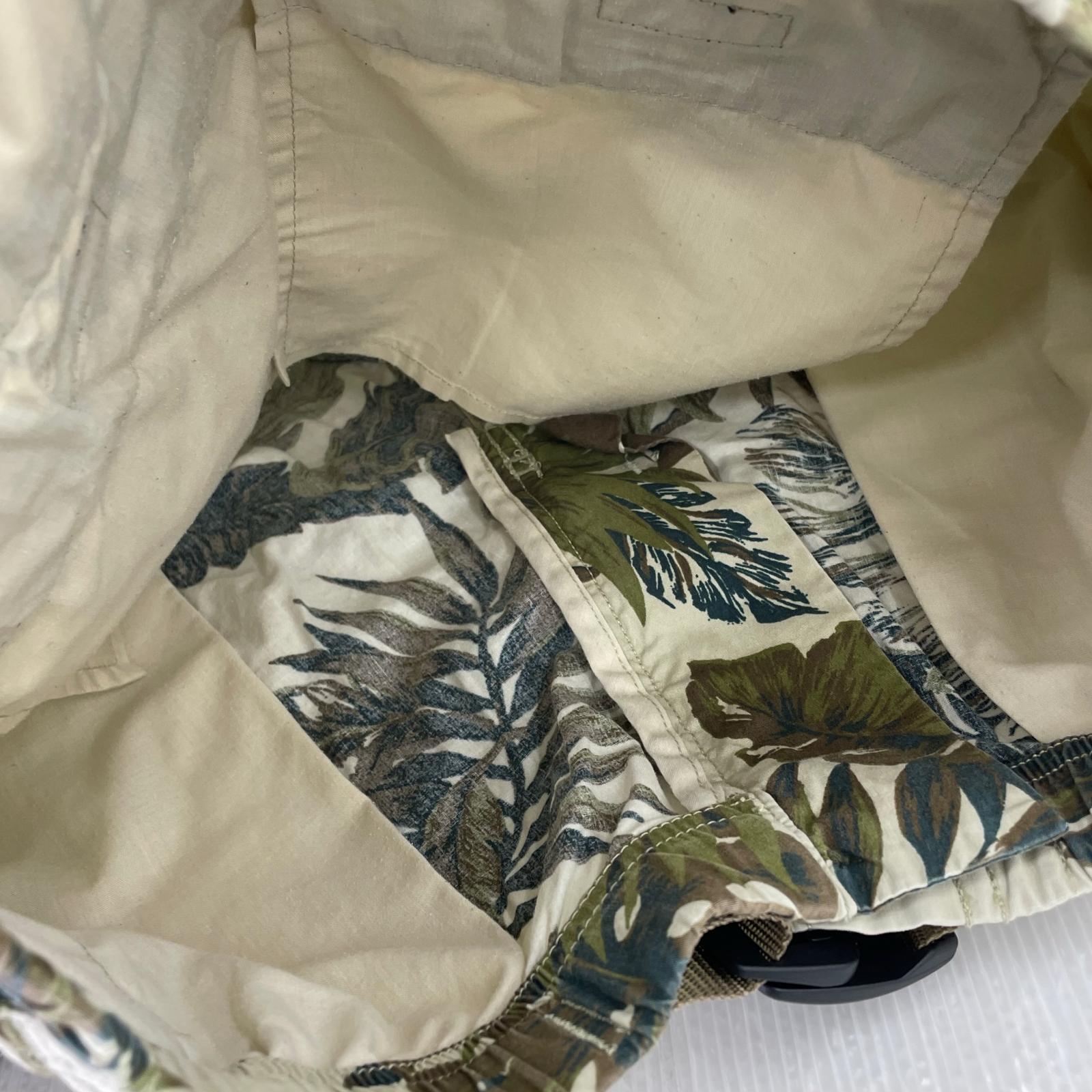 ショートパンツ 総柄 ボタニカル ベージュ (L) L ベージュ