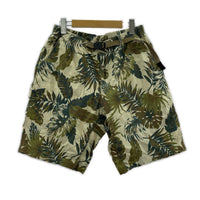 ショートパンツ 総柄 ボタニカル ベージュ (L) L ベージュ