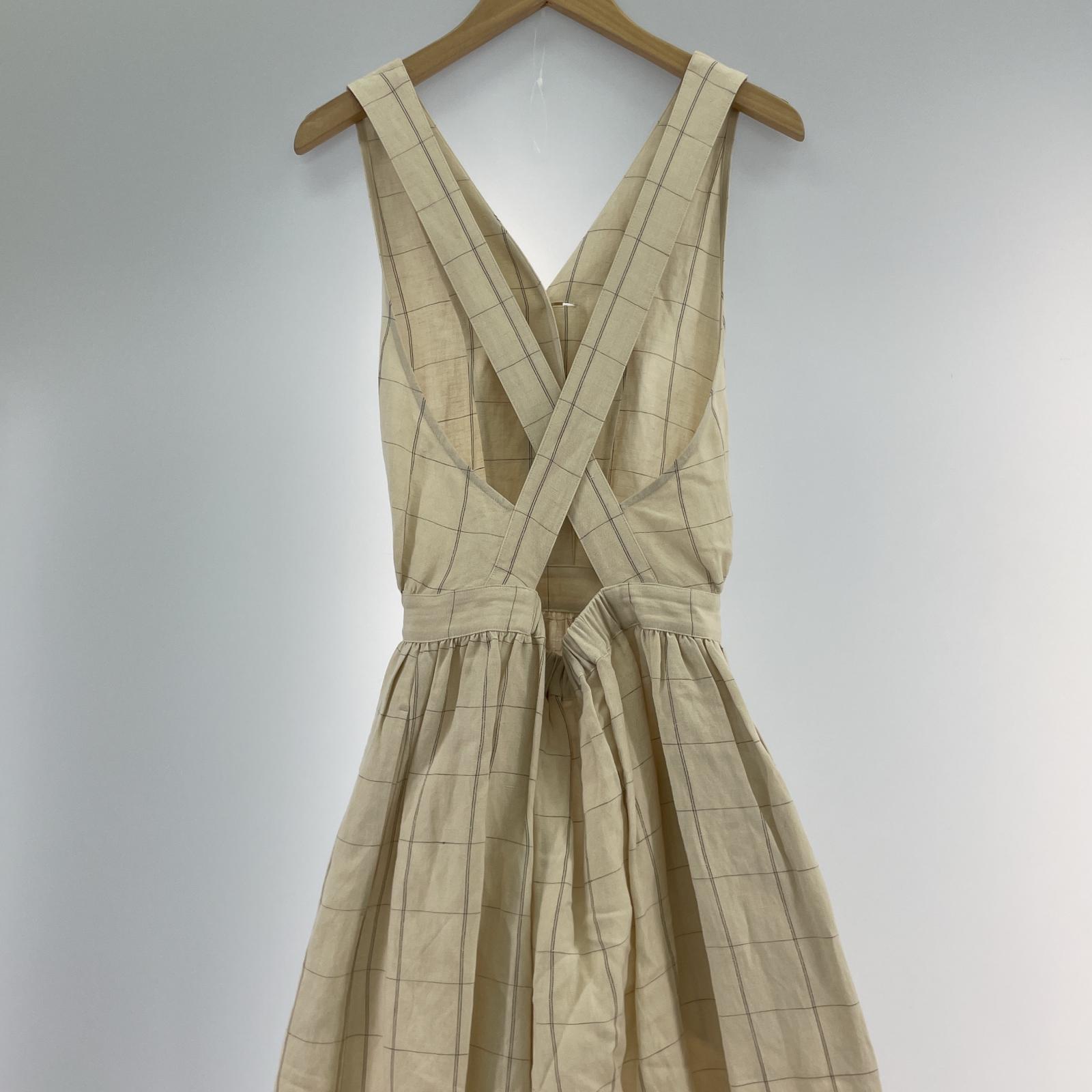 ワンピース SILK CHECK DRESS 36 ホワイト