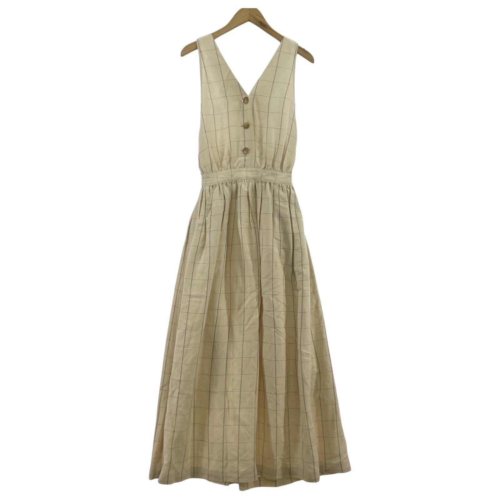 ワンピース SILK CHECK DRESS 36 ホワイト