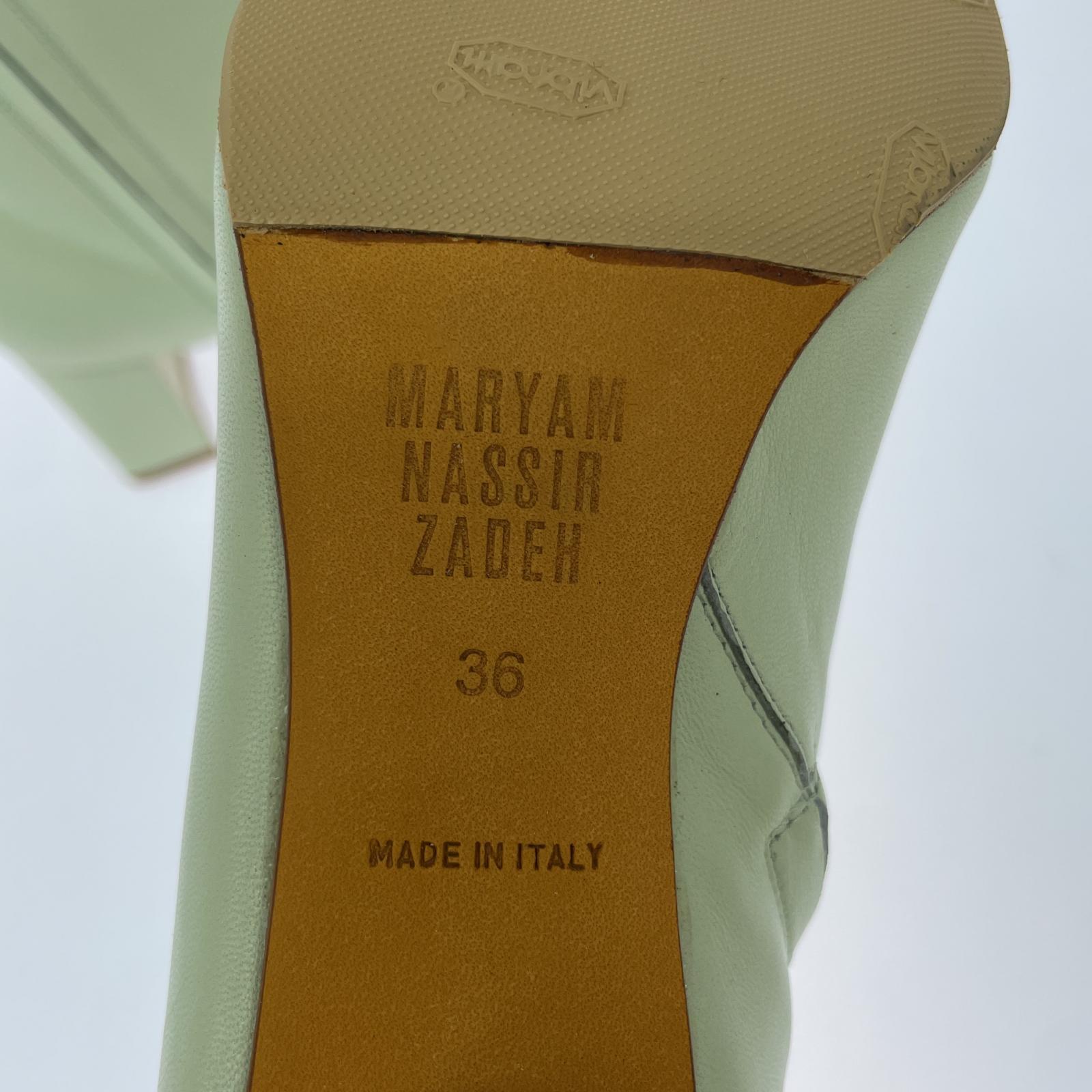 ブーツ MARYAM NASSIR ZADEH/ヒールブーツ/ペールグリーン 36 グリーン