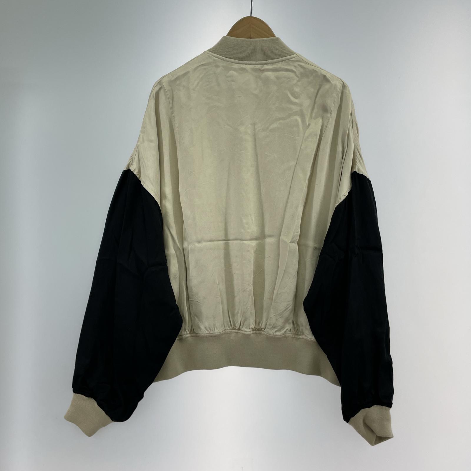 ジャケット refomed FRESH MAN STADIUM JAMPER サテン ボタンスタジャン 3 アイボリー×ブラック 3